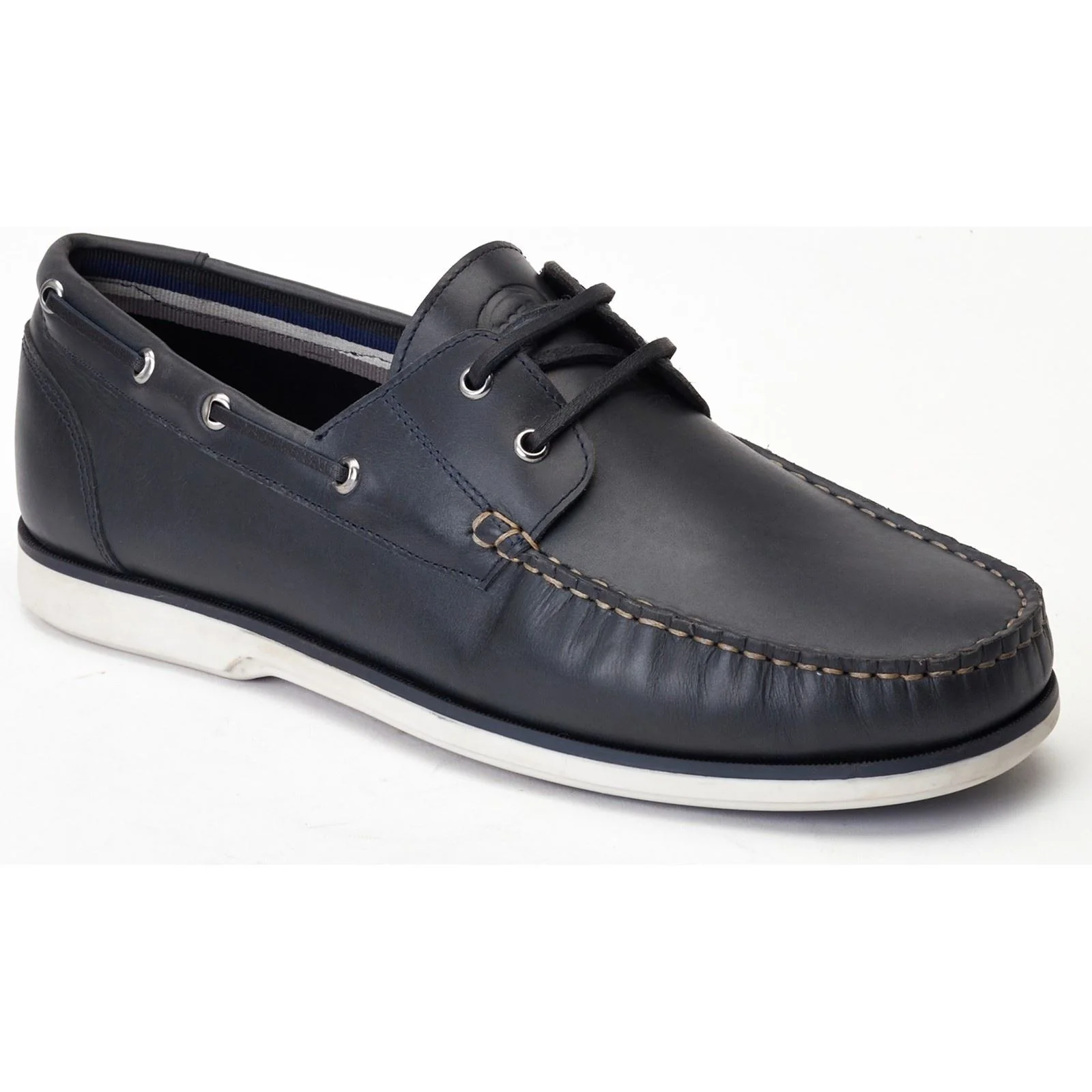 Base London Men's Stern Boat Shoe in Navy