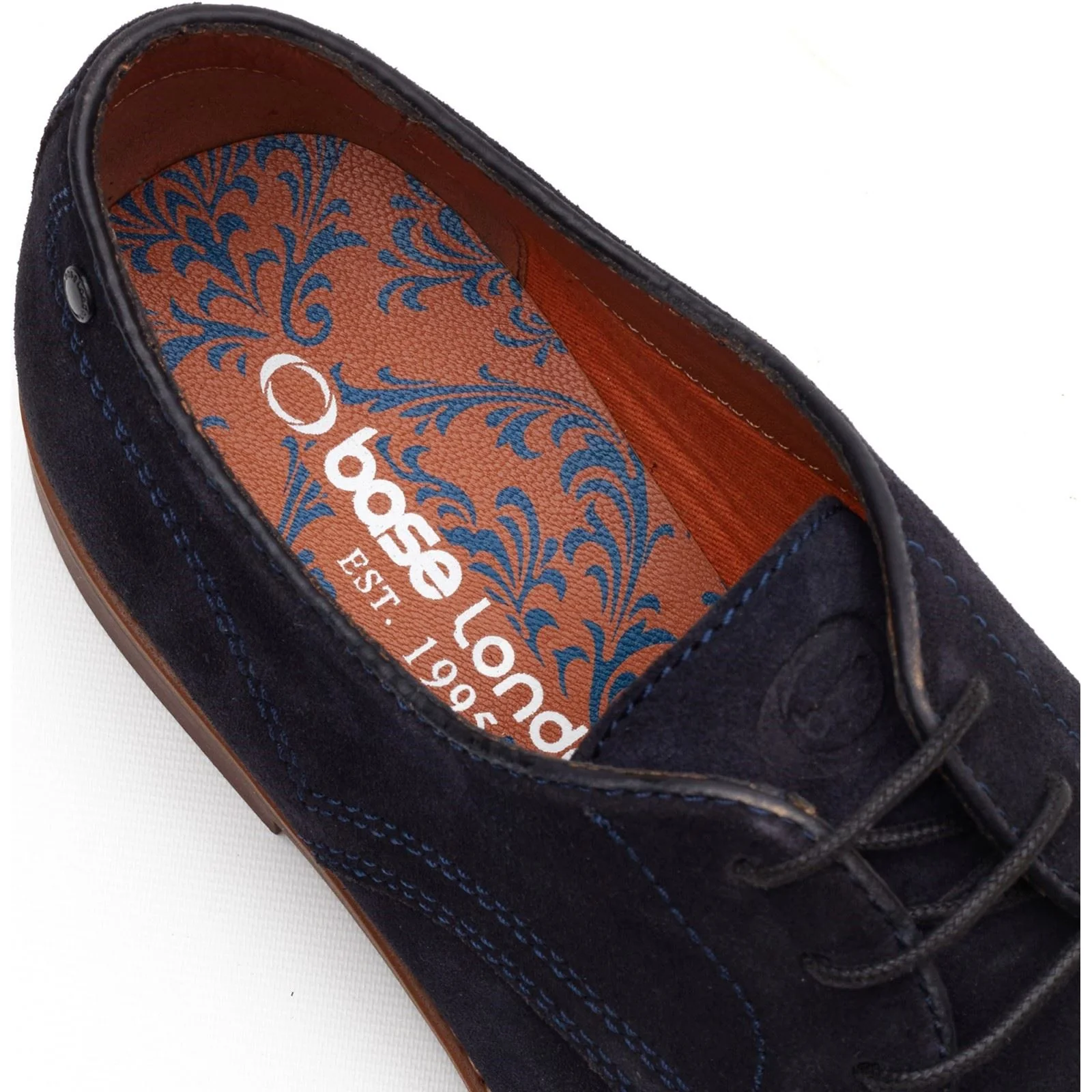 Base London Strand Lace Up Leather Men's Navy Lace-Up Shoes - Image 6