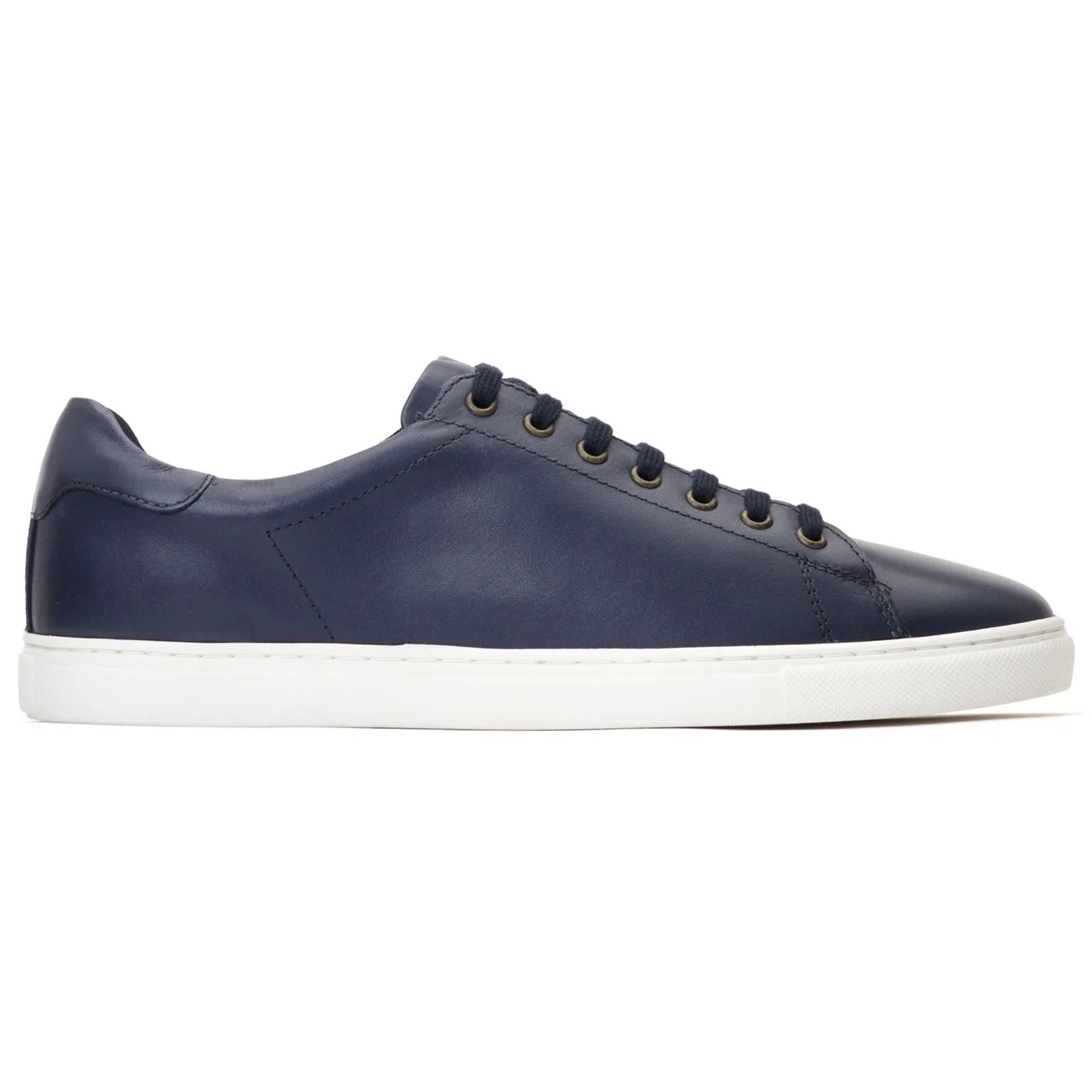 Base London Tucker Leather Men's Navy Trainers - Image 5