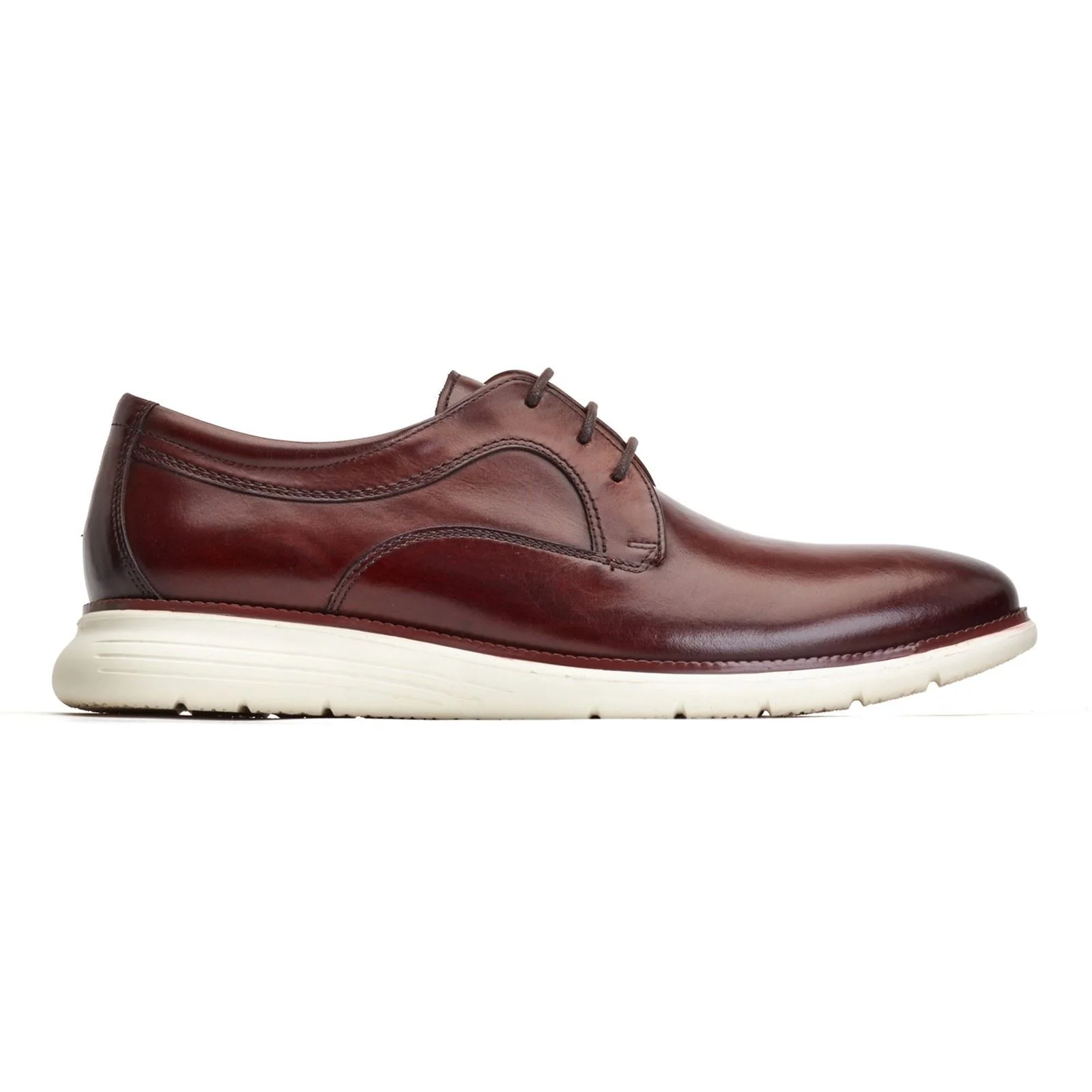 Base London Wing Leather Men's Burnt Brown Derby Shoes - Image 5