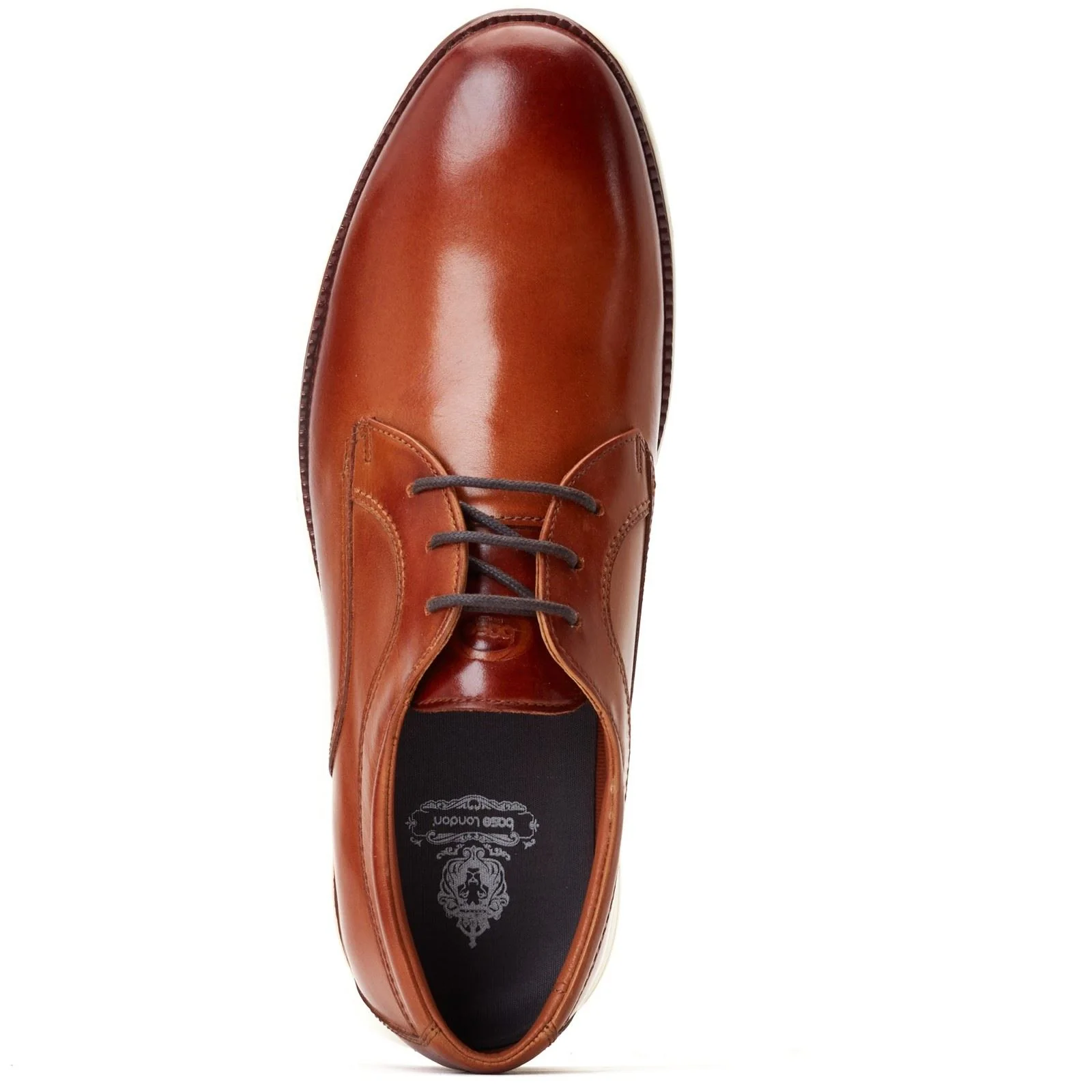 Base London Wing Leather Men's Burnt Tan Derby Shoes - Image 4