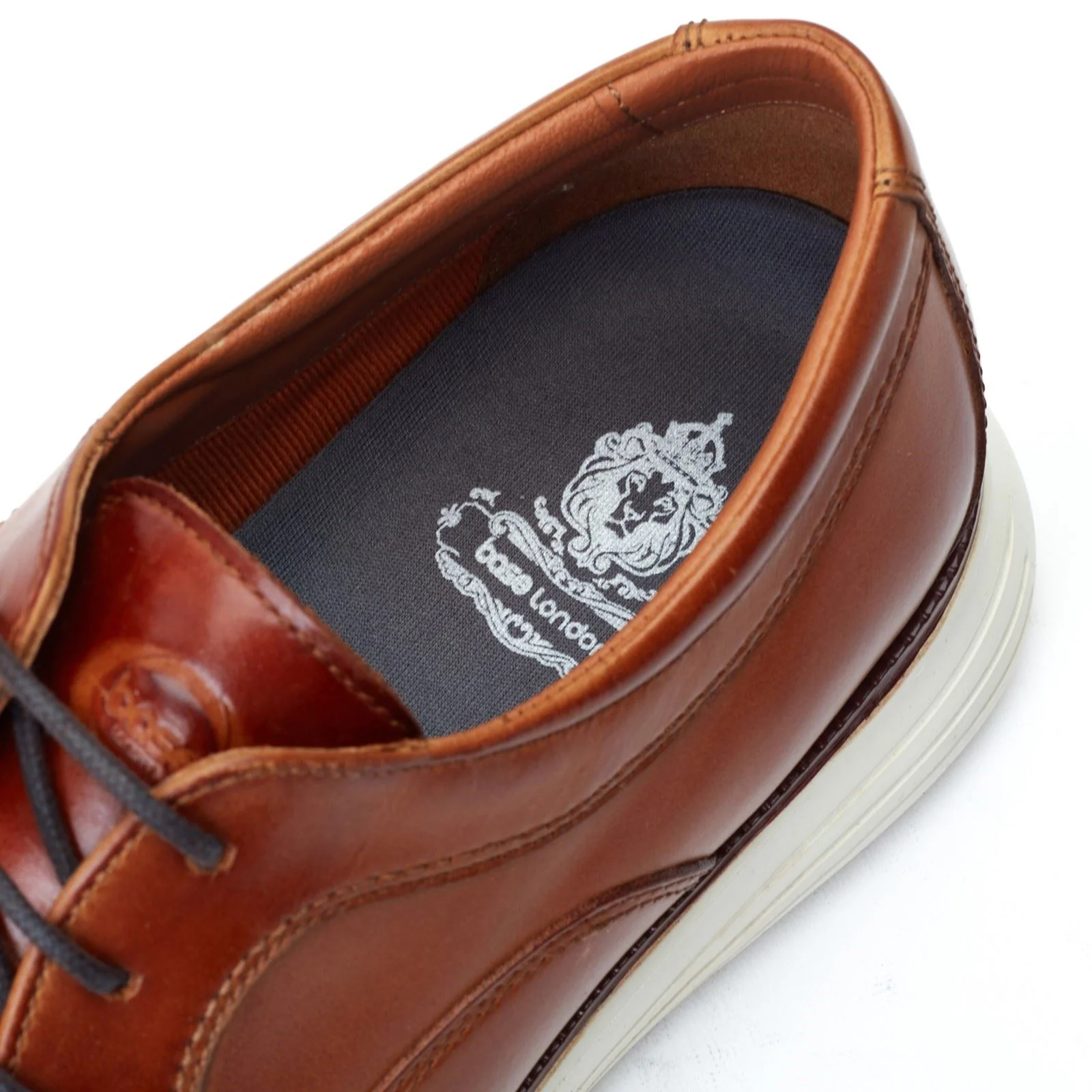Base London Wing Leather Men's Burnt Tan Derby Shoes - Image 6
