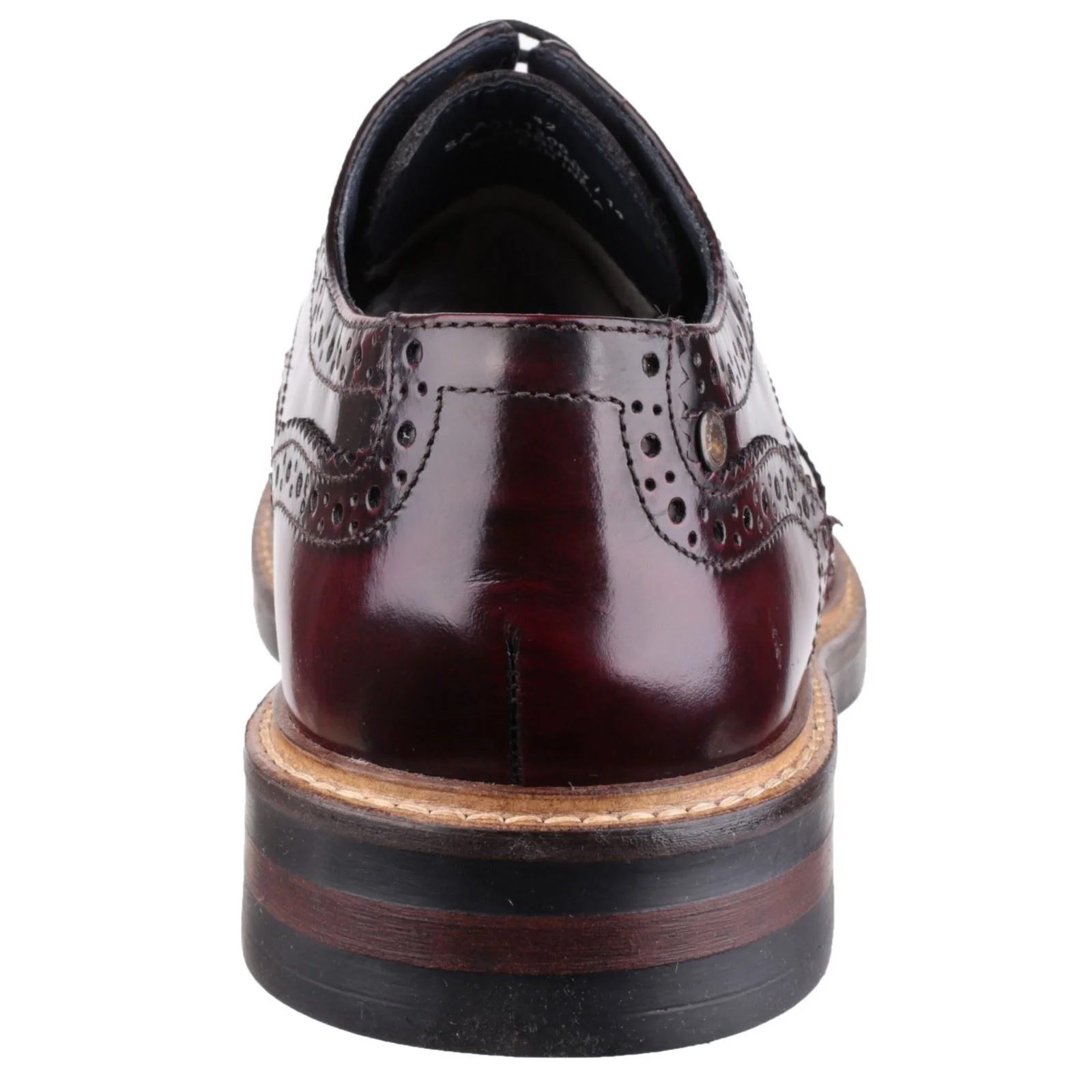 Base London Men's Woburn Hi-Shine Brogue Shoe in Bordo - Image 7