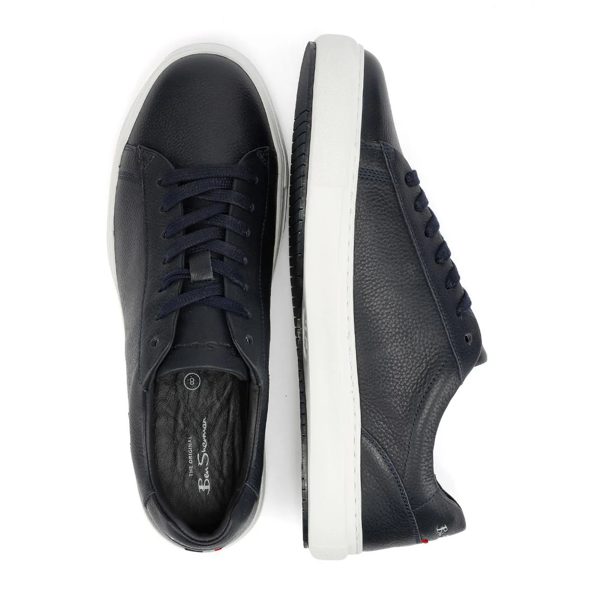 Ben Sherman Ace Cupsole Leather Men's Navy Trainers - Image 8