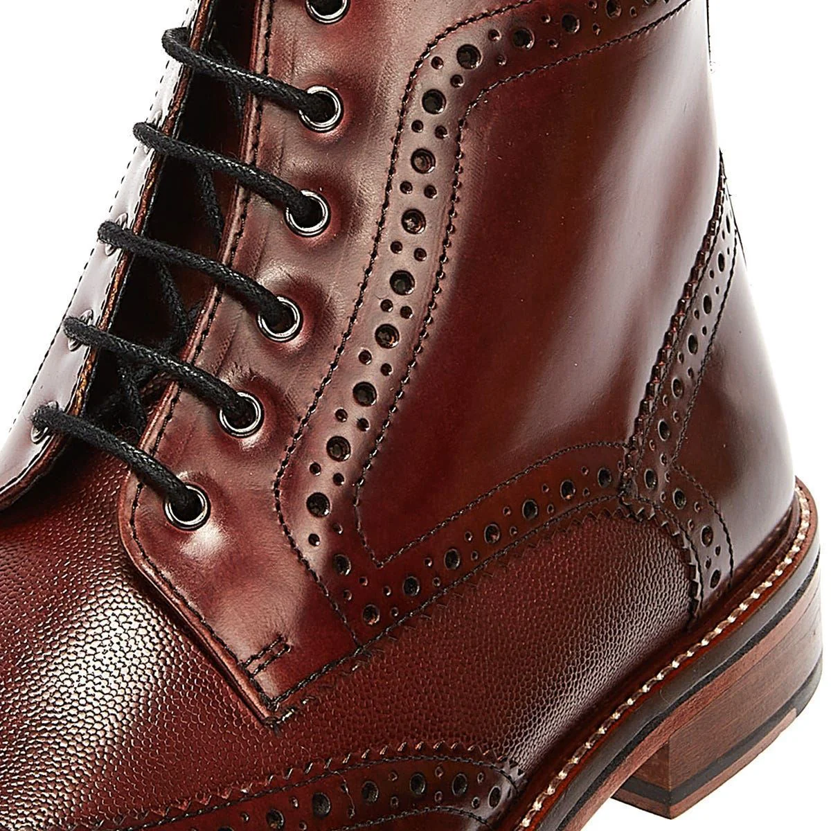 Ben Sherman Alfred Brogue Leather Men's Burgundy Boots - Image 7