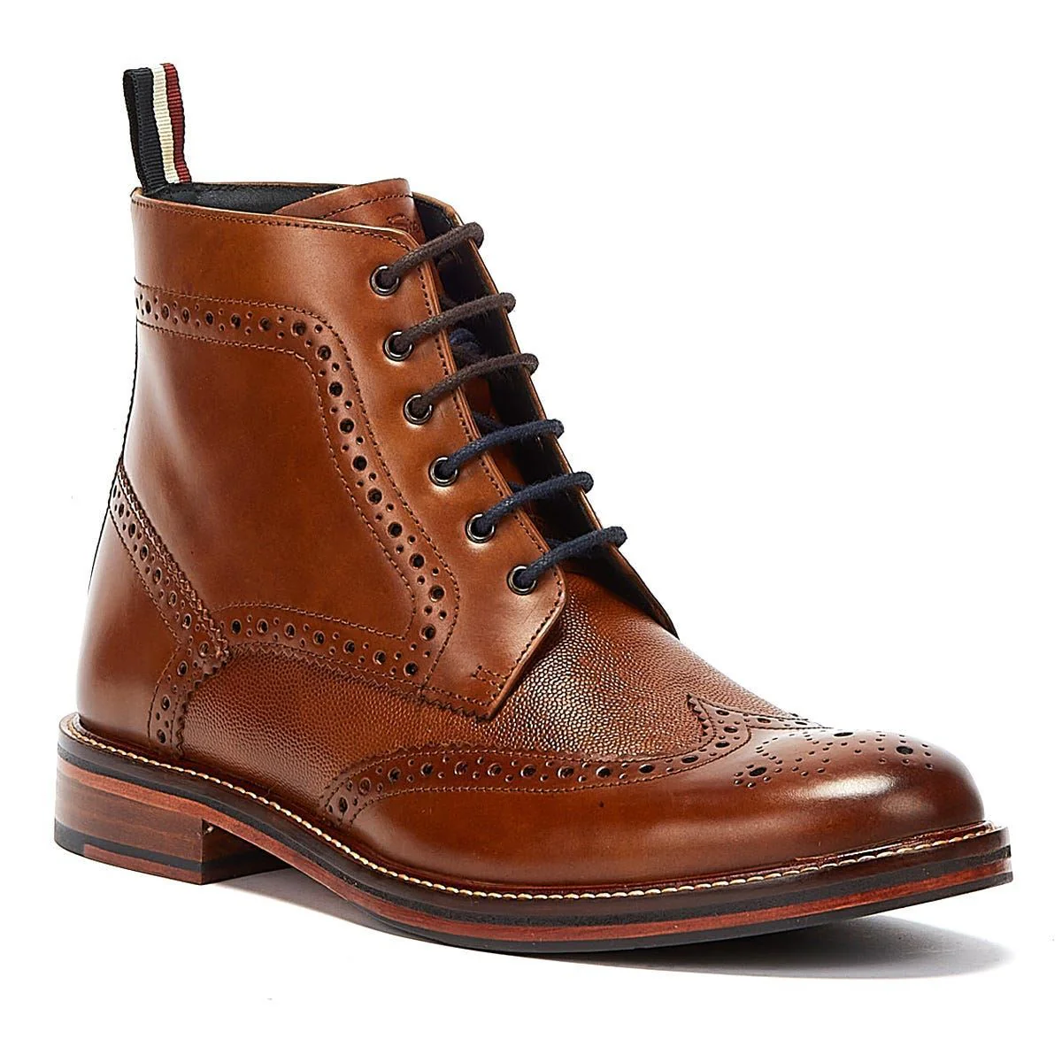 Ben Sherman Alfred Brogue Leather Men's Tan Boots - Image 4