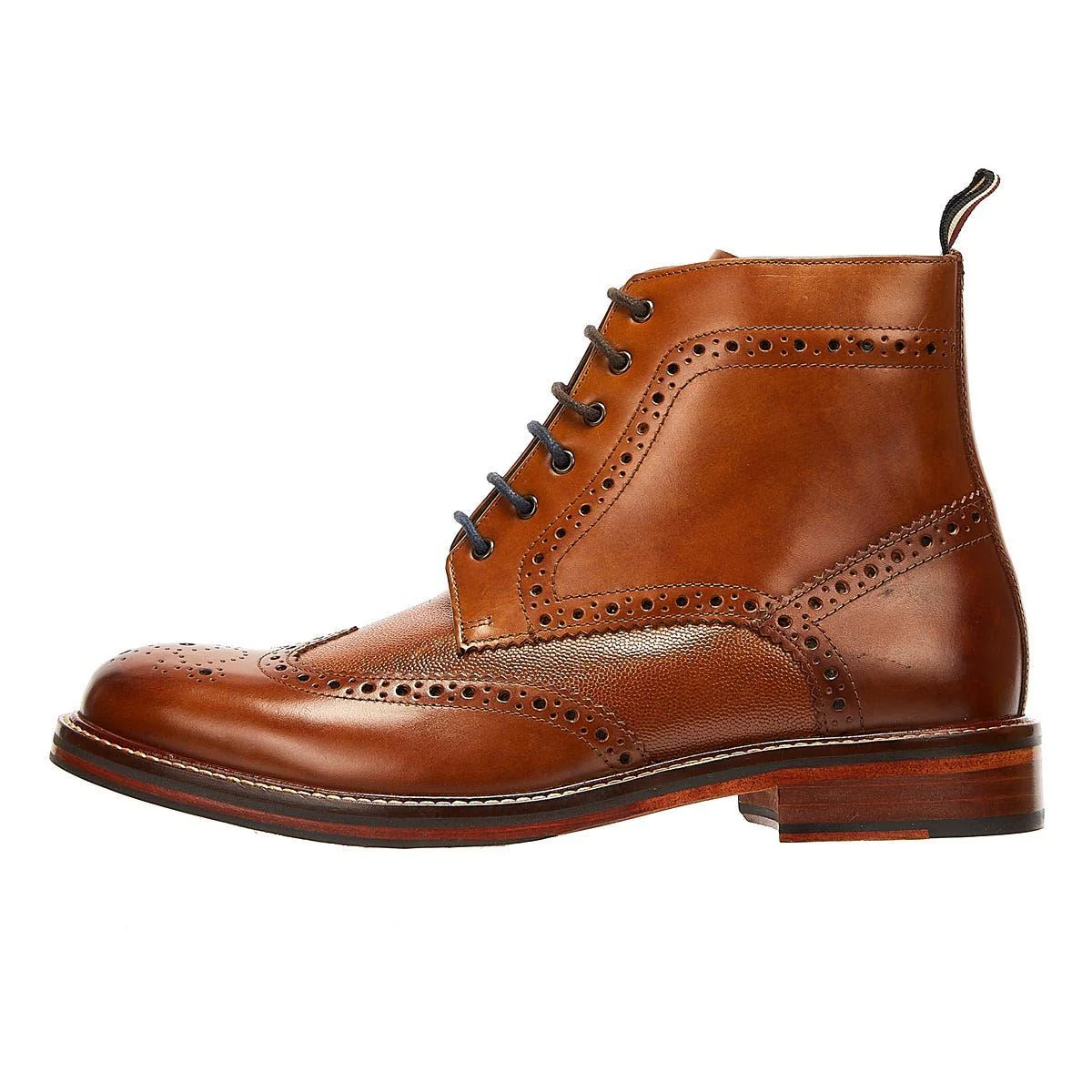 Ben Sherman Alfred Brogue Leather Men's Tan Boots - Image 6