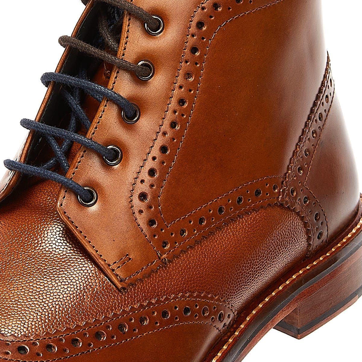 Ben Sherman Alfred Brogue Leather Men's Tan Boots - Image 7