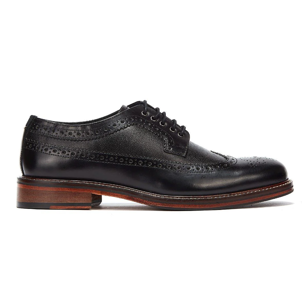 Ben Sherman Archie Brogue Leather Men's Black Lace-Up Shoes - Image 2
