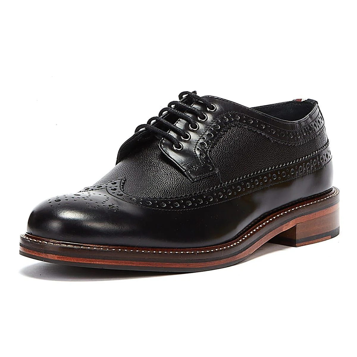 Ben Sherman Archie Brogue Leather Men's Black Lace-Up Shoes - Image 4