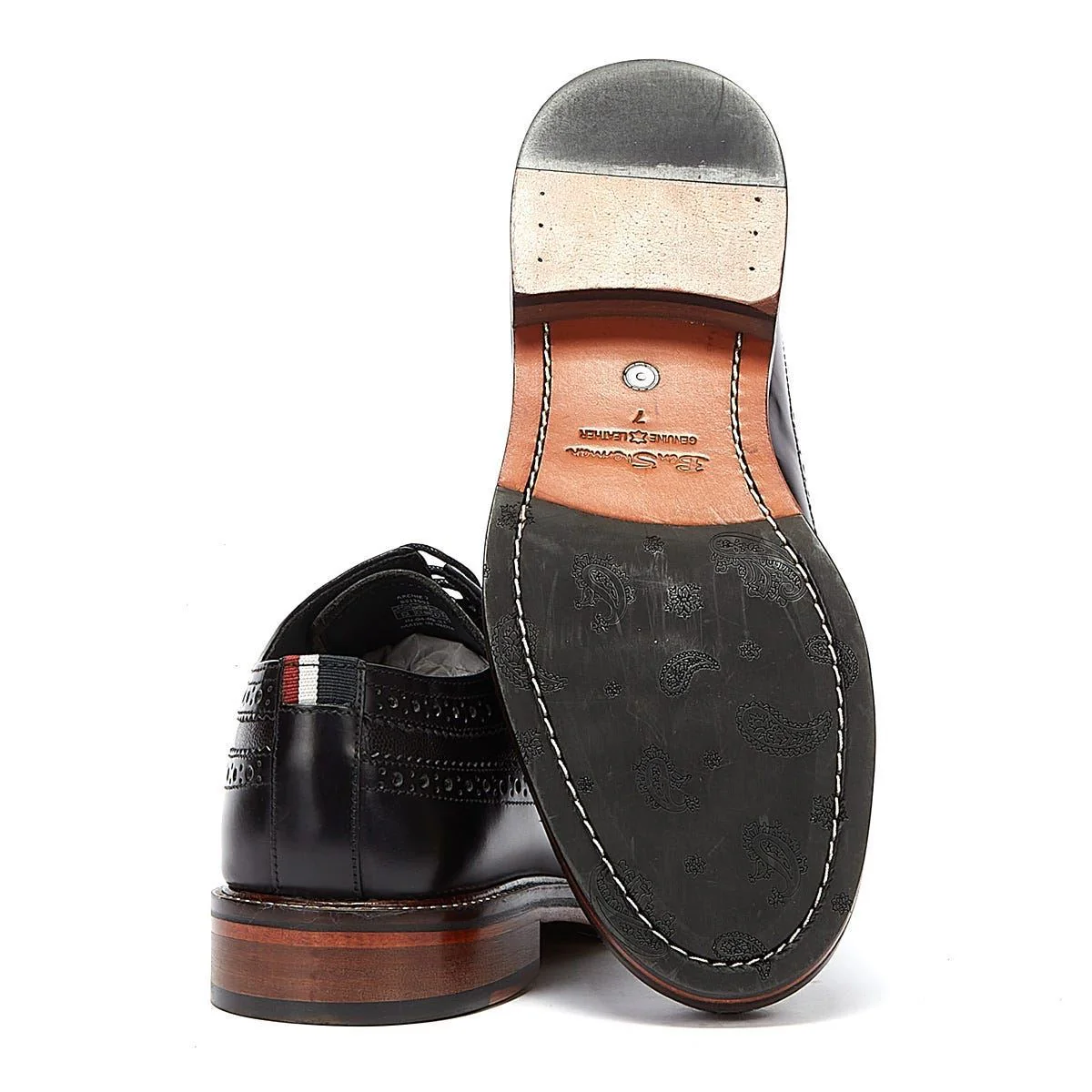 Ben Sherman Archie Brogue Leather Men's Black Lace-Up Shoes - Image 8