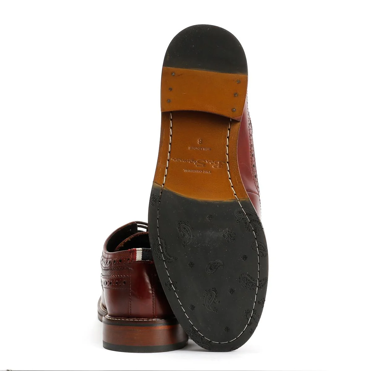 Ben Sherman Archie Brogue Leather Men's Burgundy Lace-Up Shoes - Image 4