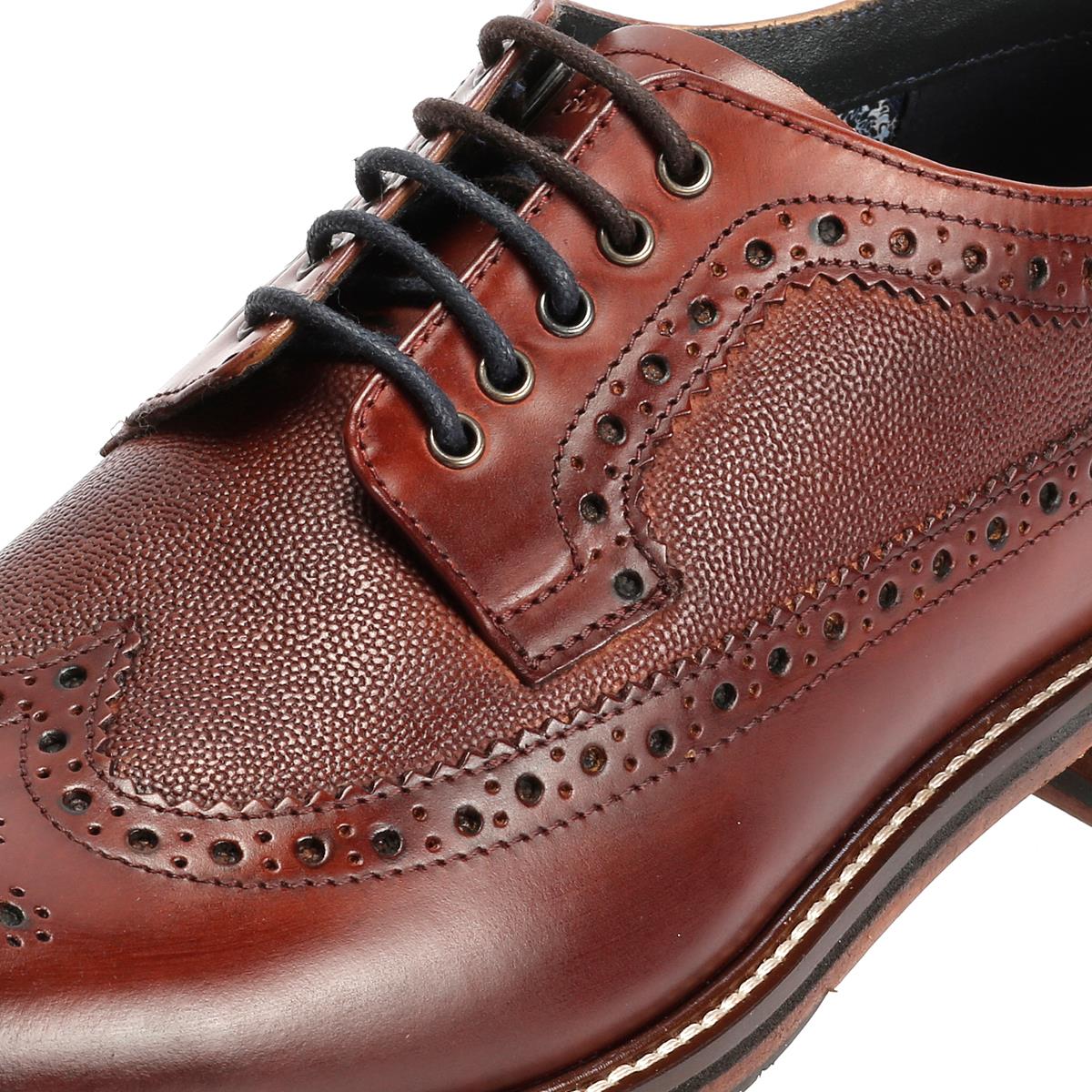 Ben Sherman Archie Brogue Leather Men's Burgundy Lace-Up Shoes - Image 7