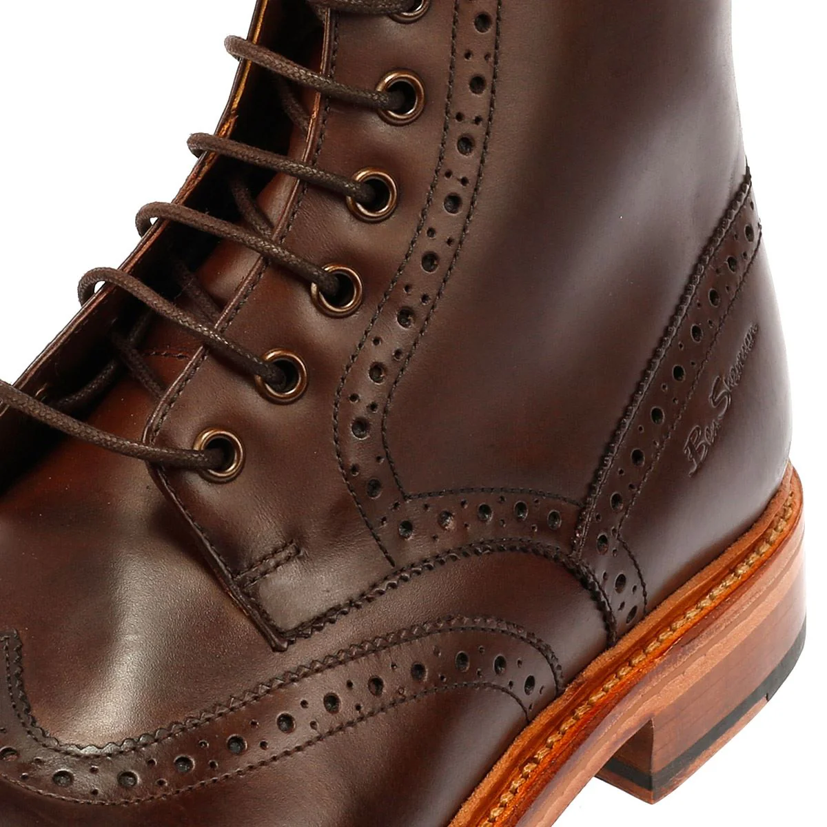 Ben Sherman Arthur Leather Men's Mocha Boots - Image 7
