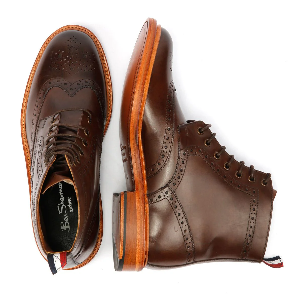 Ben Sherman Arthur Leather Men's Mocha Boots - Image 8