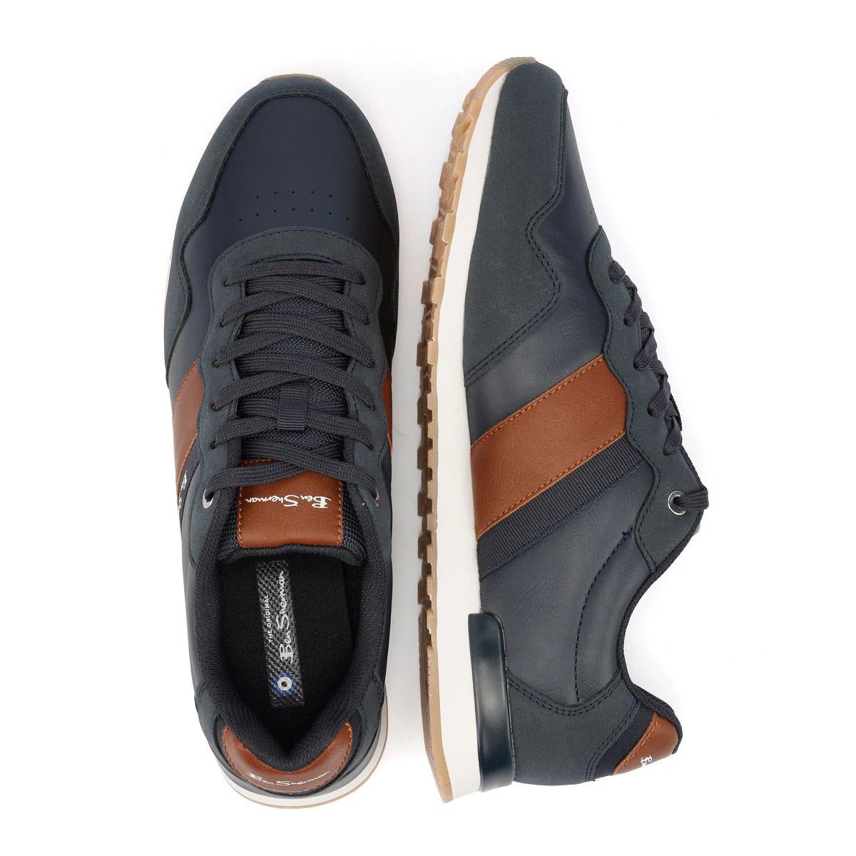 Ben Sherman Owen Retro Men's Navy/Tan Trainers - Image 8