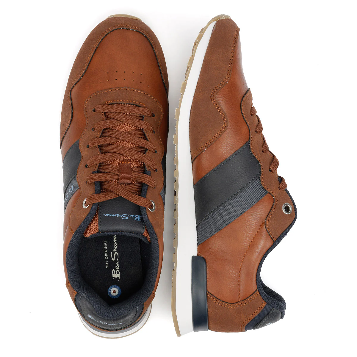 Ben Sherman Owen Retro Men's Tan/Navy Trainers - Image 8