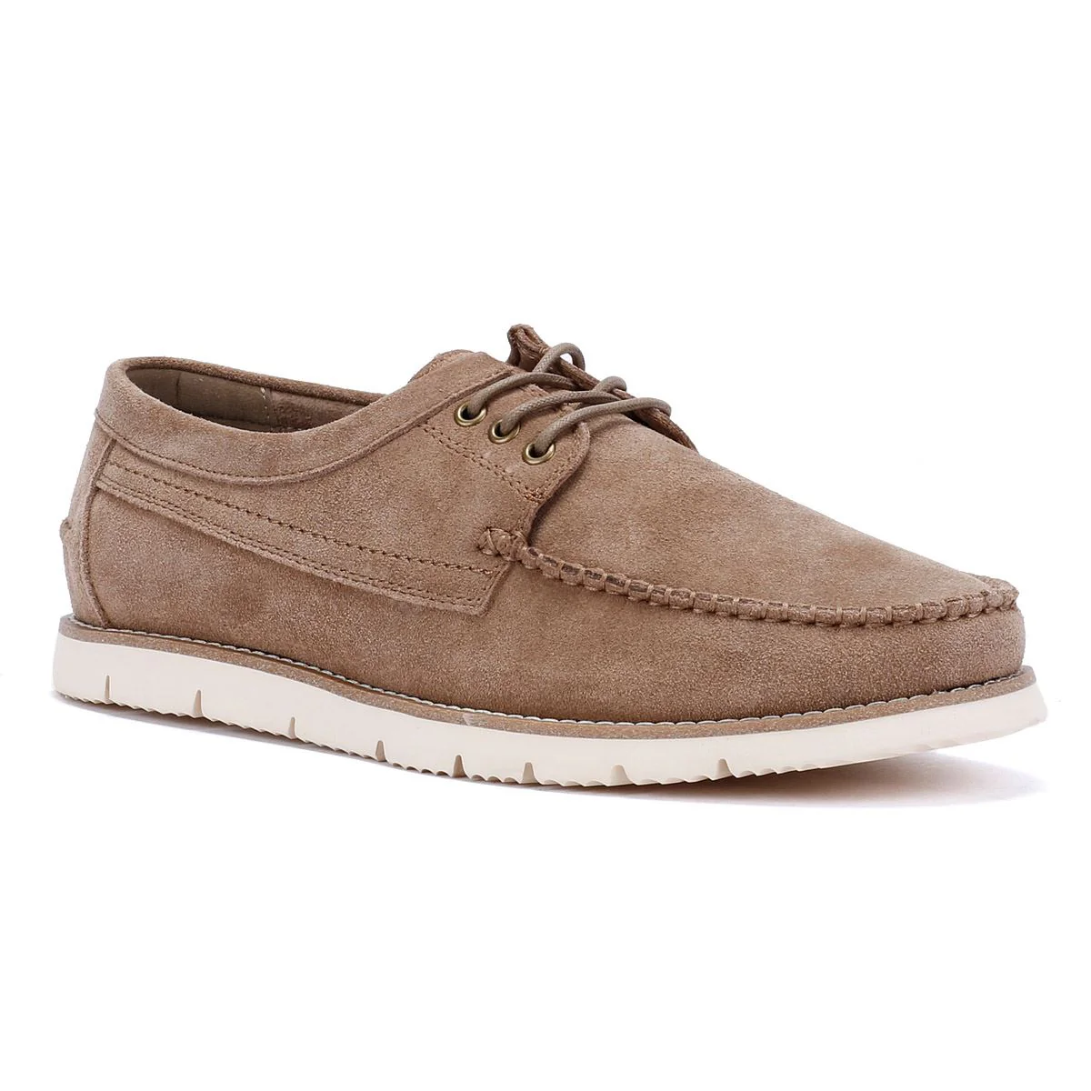 Ben Sherman Soho Suede Men's Stone Lace-Up Shoes - Image 2