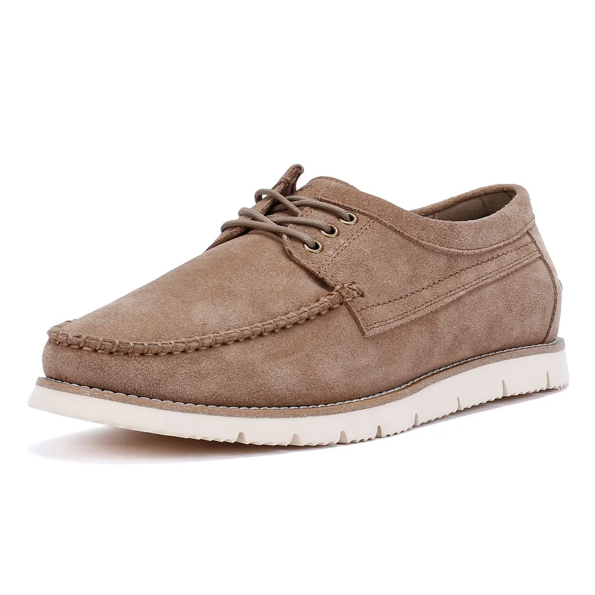 Ben Sherman Soho Suede Men's Stone Lace-Up Shoes - Image 3