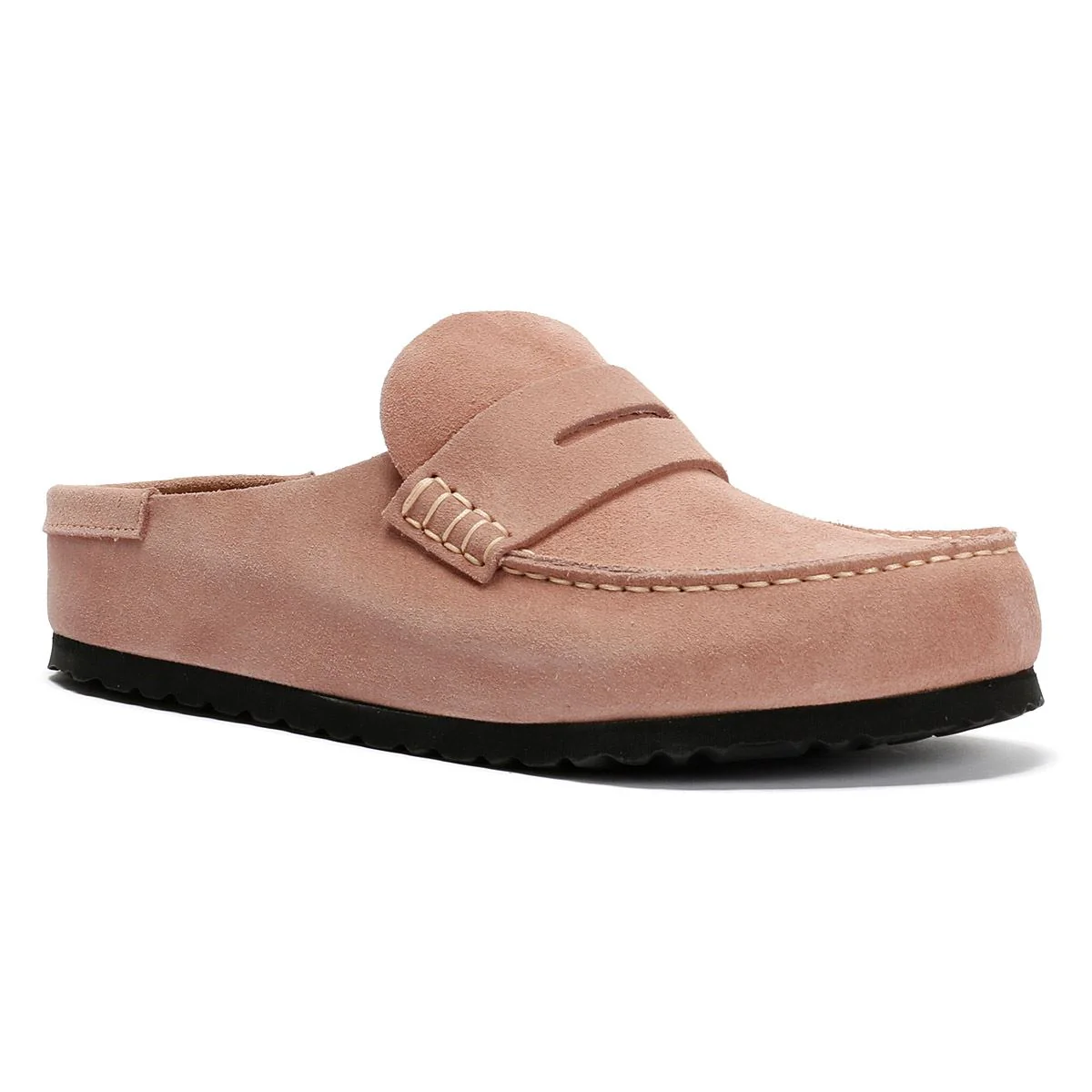 Birkenstock Naples Suede Women's Pink Clay Regular Clogs - Image 2