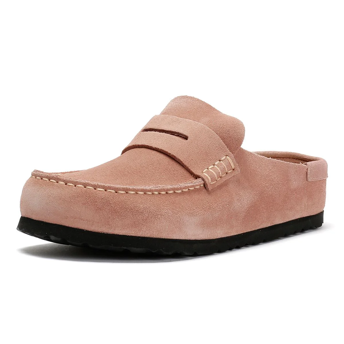Birkenstock Naples Suede Women's Pink Clay Regular Clogs - Image 3
