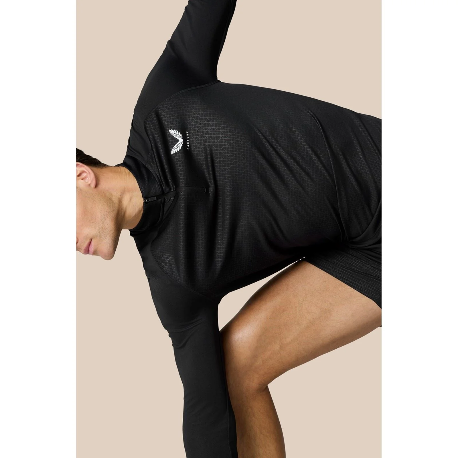 Castore Adapt 1/4 Zip Top Polyester Men's Black Activewear T-Shirts - Image 6