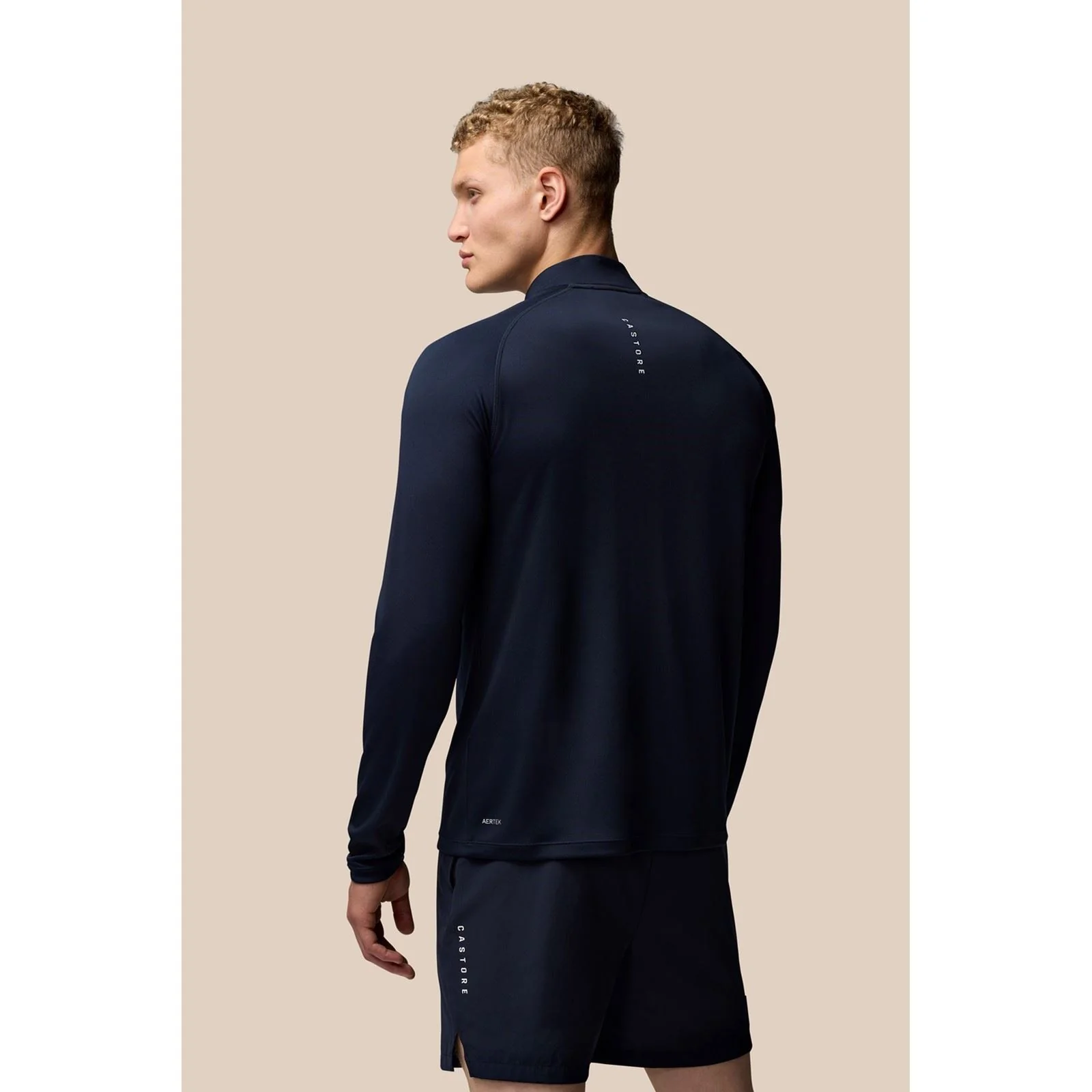 Castore Adapt Training 1/4 Zip Top Polyester Men's Blue Activewear T-Shirts - Image 3