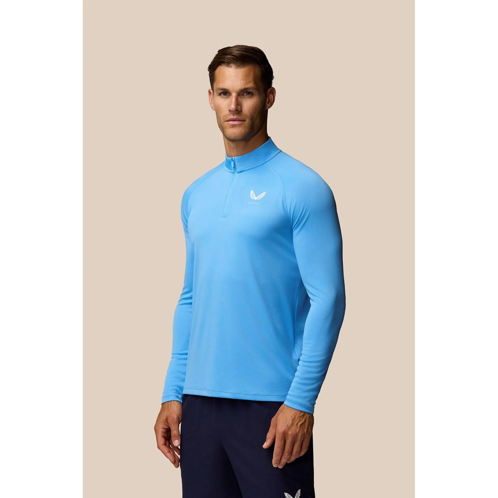Castore Adapt Training 1/4 Zip Top Polyester Men's Green Activewear T-Shirts - Image 3