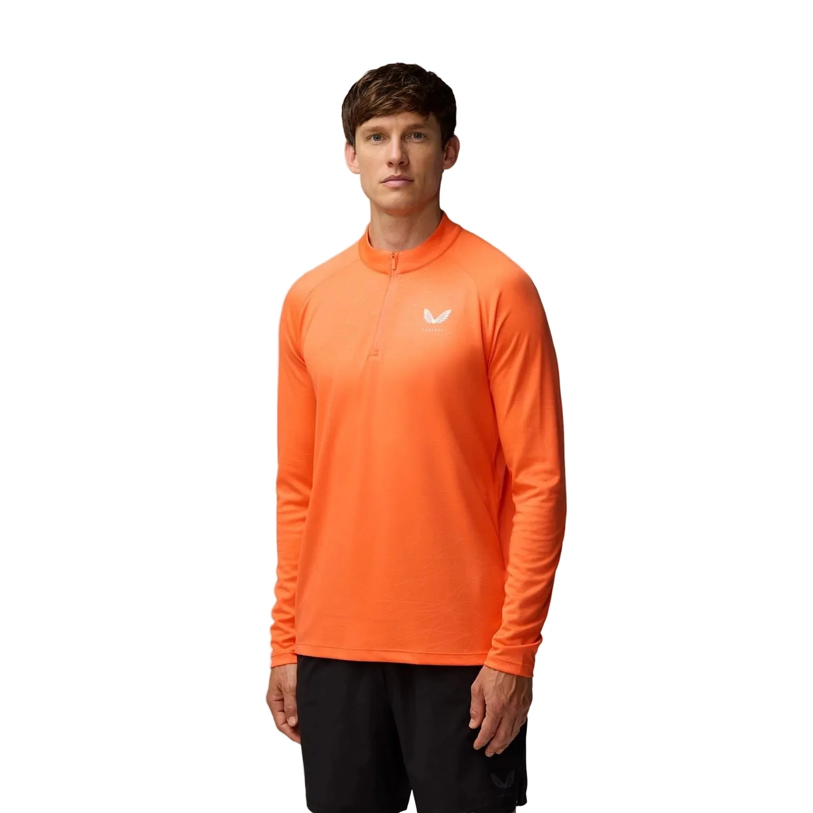 Castore Adapt Training 1/4 Zip Top Polyester Men's Orange Activewear T-Shirts - Image 3