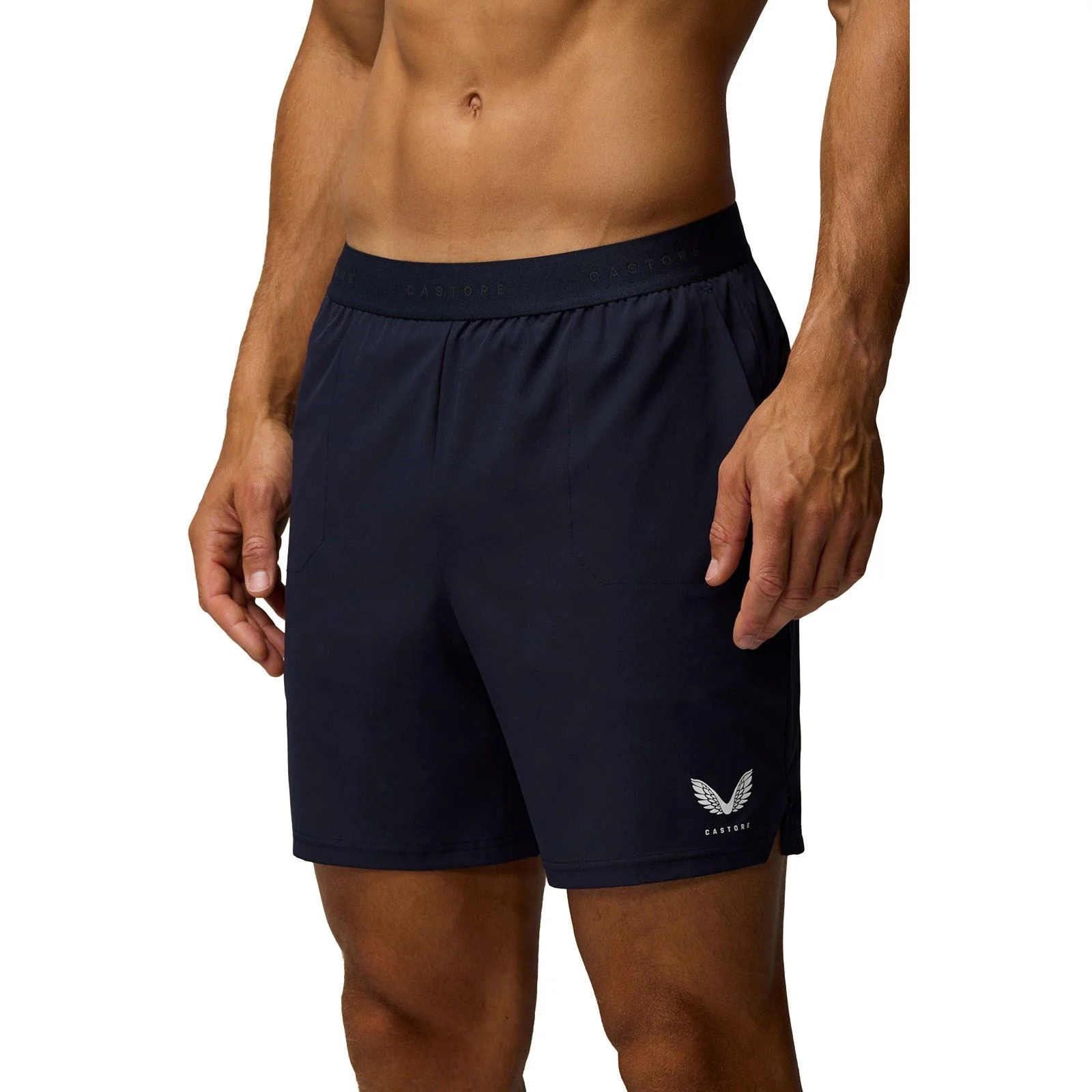 Castore Branded Elastic Shorts Polyester Men's Blue Activewear Shorts - Image 6