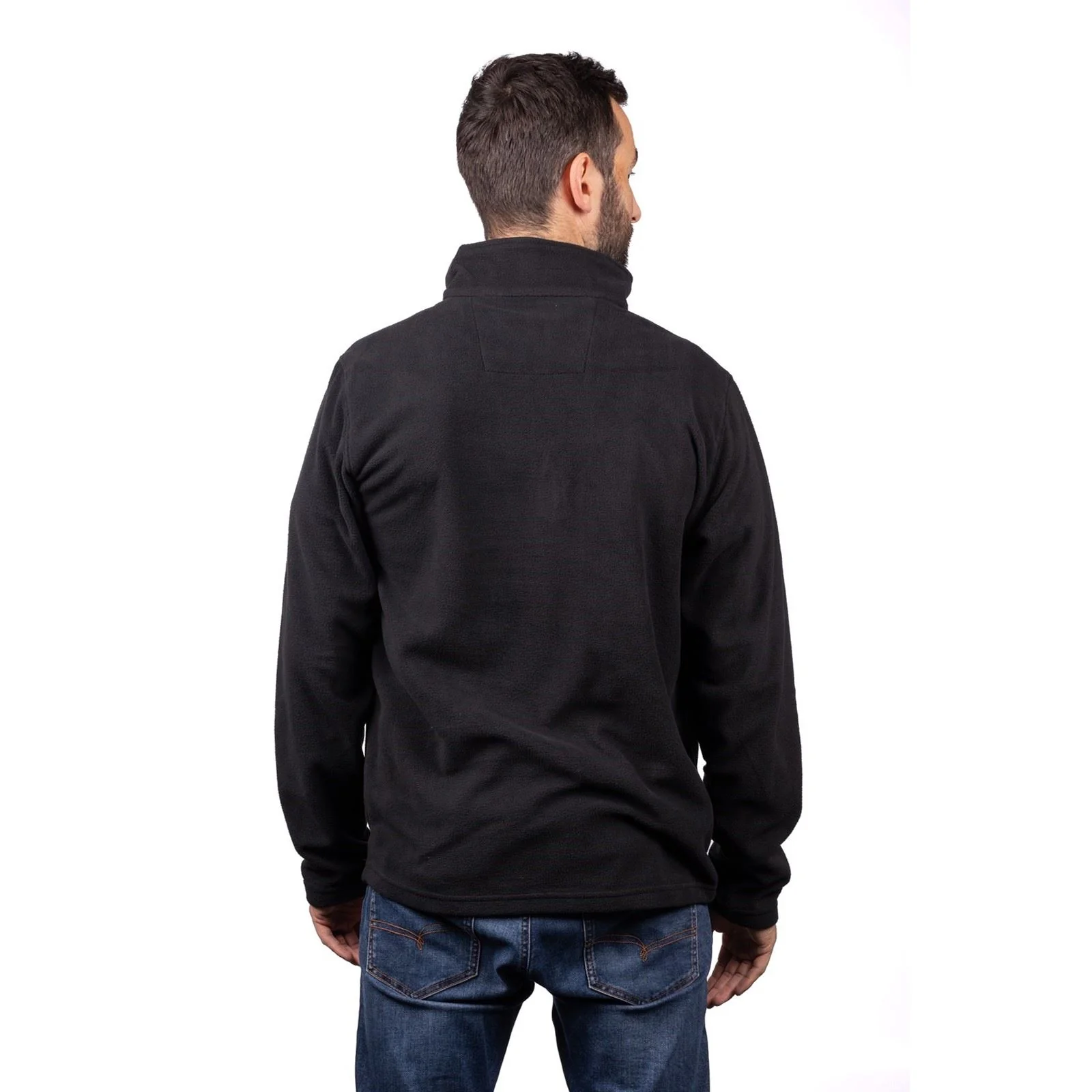 Caterpillar Men's Cat Microfleece Quarter Zip in Black/Yellow - Image 2