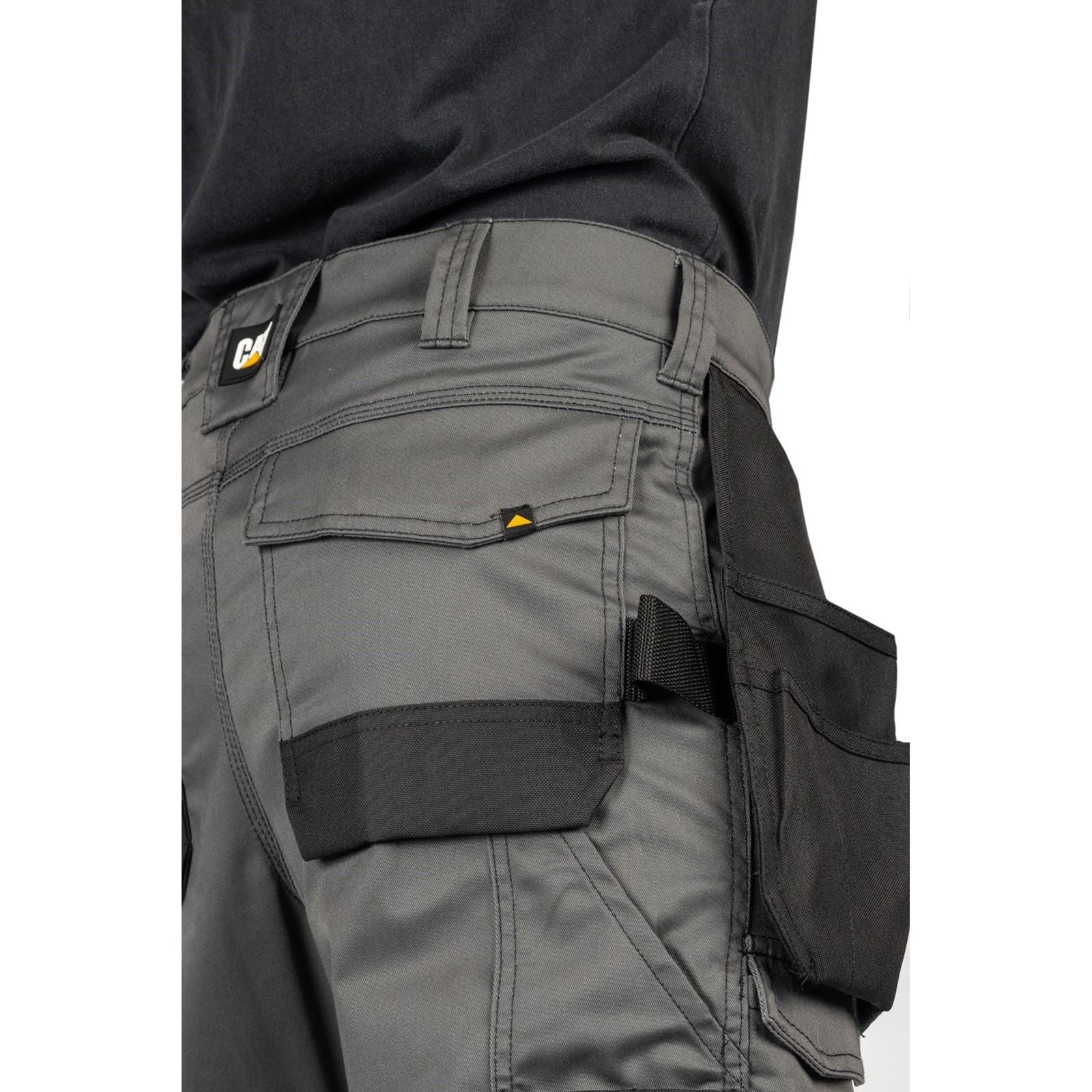 Caterpillar Essential Knee Pocket Stretch Holster Polyester Men's Grey Outdoor Trousers - Image 7