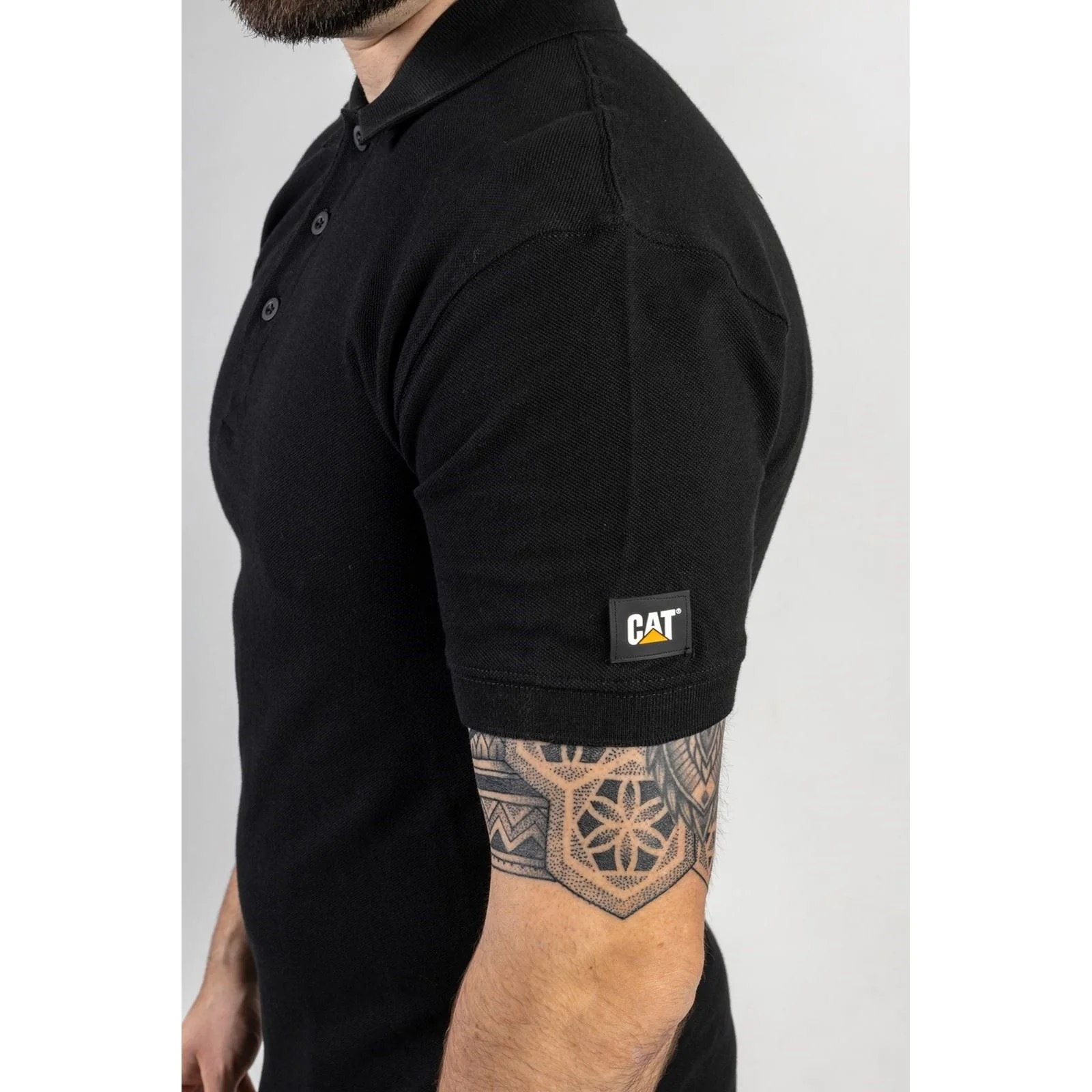 Caterpillar Men's Essentials Polo Shirt in Black - Image 8