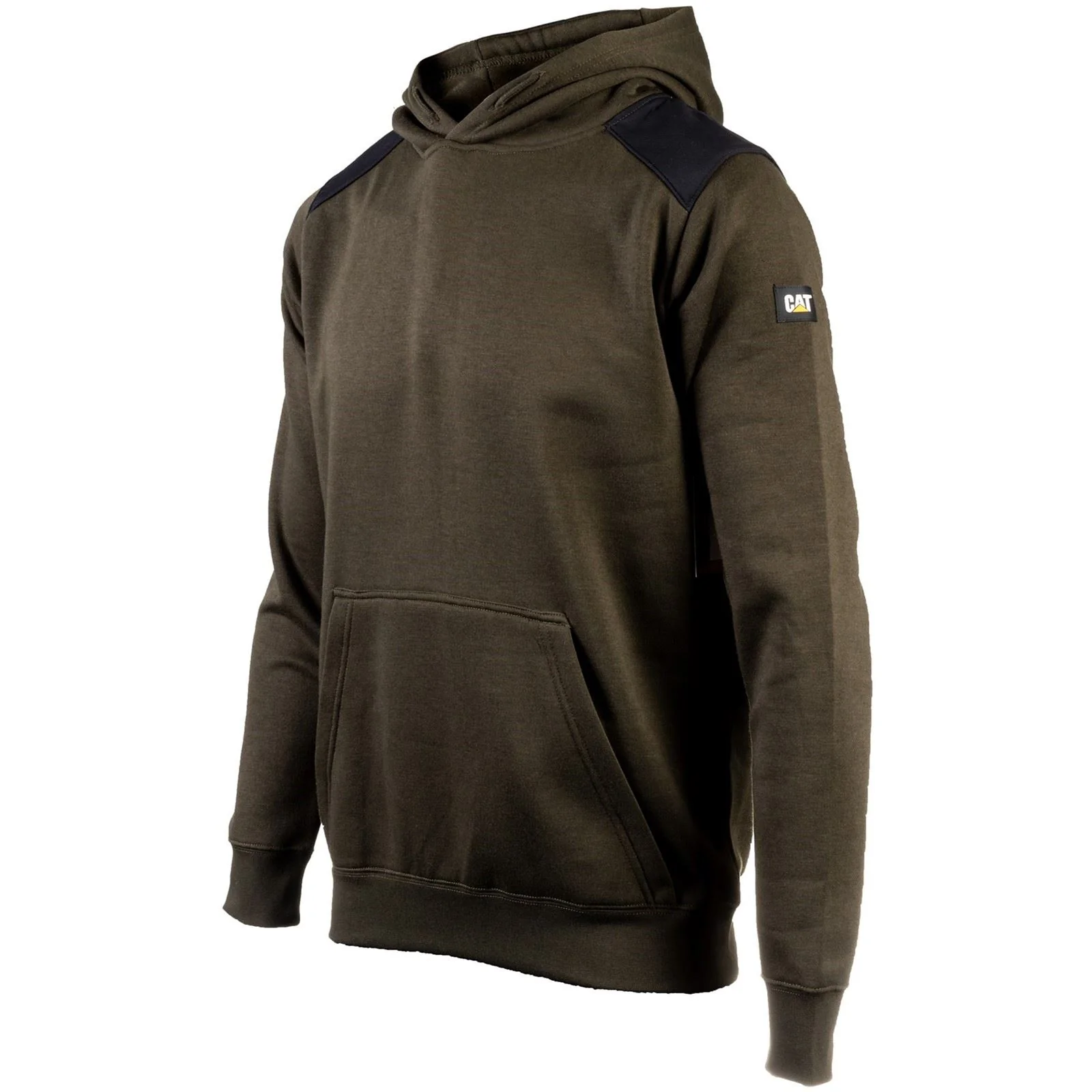 Caterpillar Men's Essentials Hooded Sweatshirt in Army Moss - Image 2