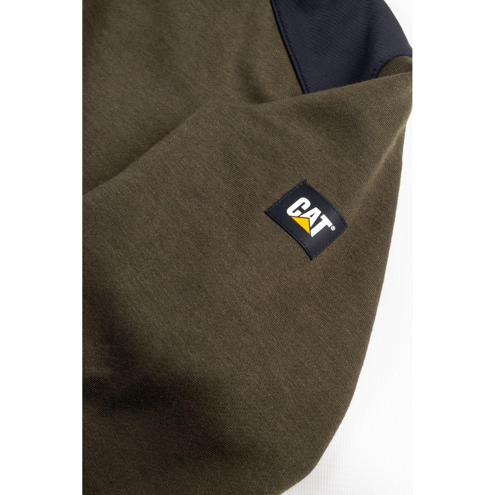 Caterpillar Men's Essentials Hooded Sweatshirt in Army Moss - Image 6