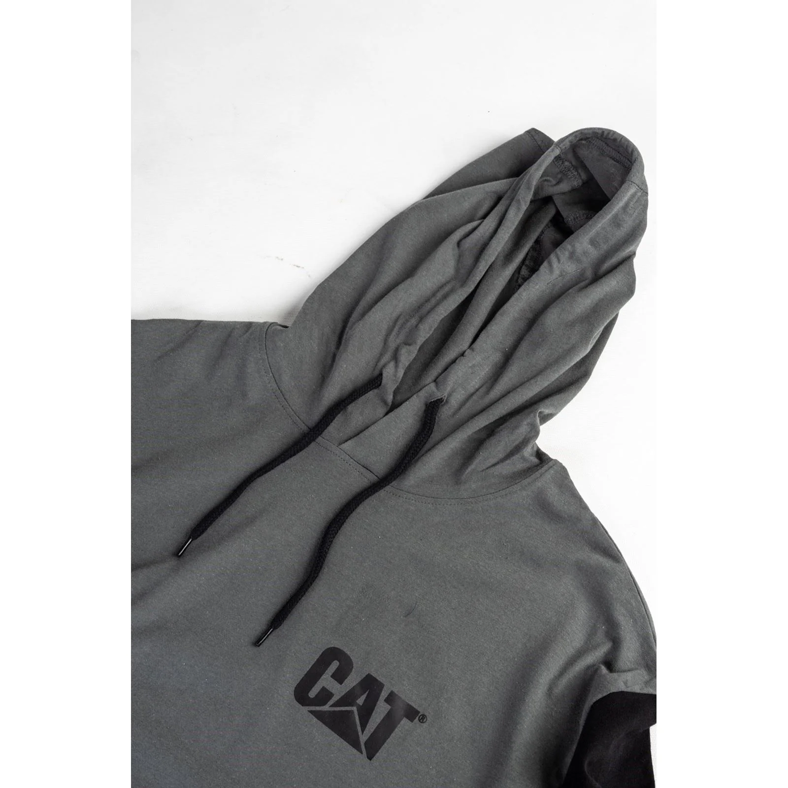 Caterpillar Men's Hooded Long Sleeve Tee in Dark Shadow - Image 5