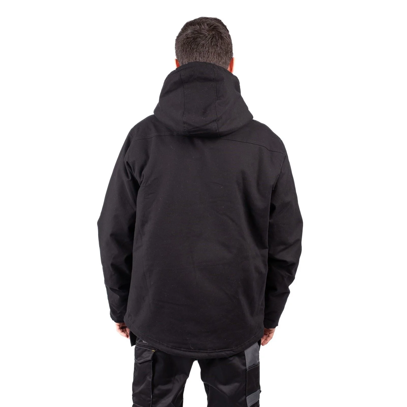Caterpillar Hooded Sherpa Lined Men's Black Fleece Jacket - Image 2