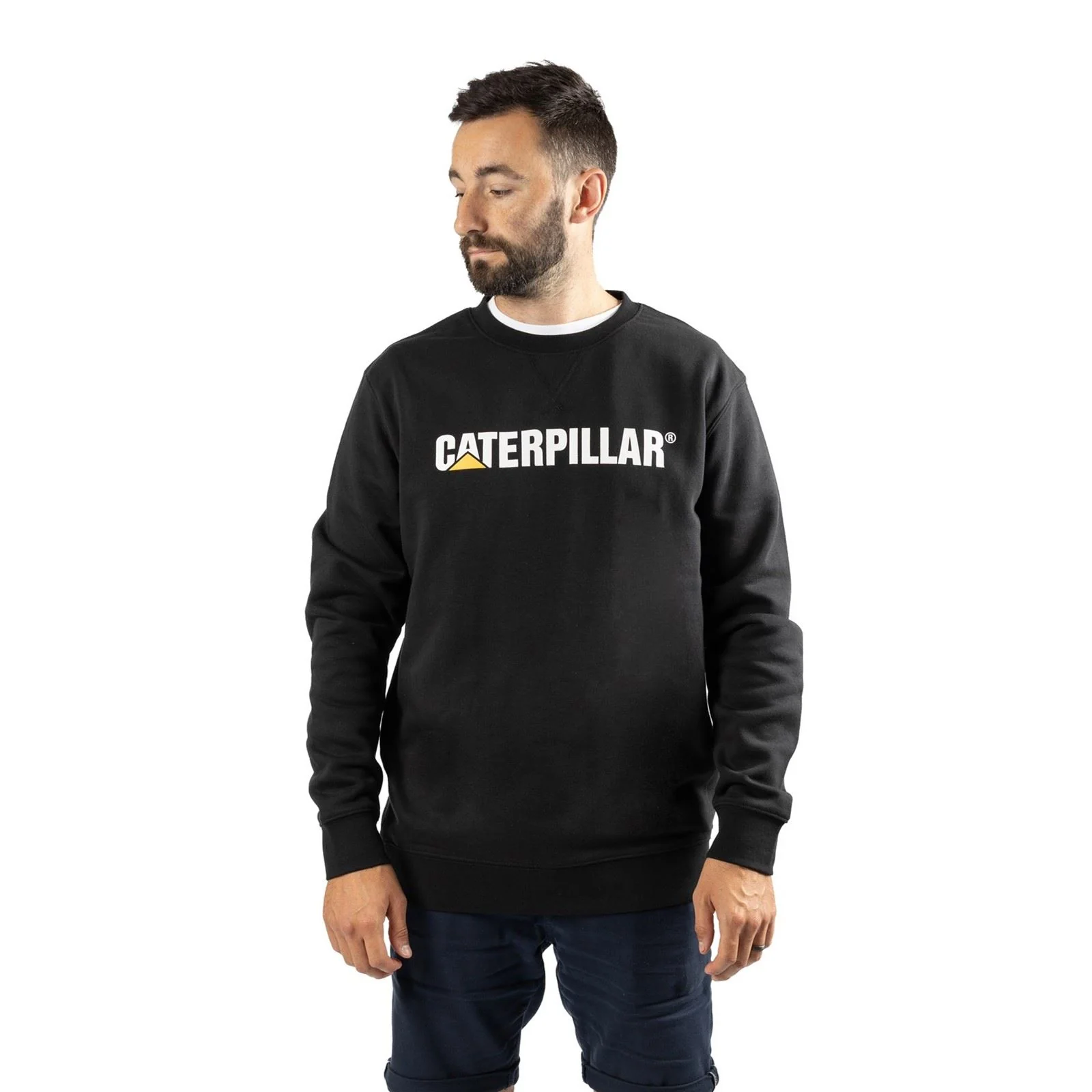 Caterpillar Men's Midweight Crewneck Sweatshirt in Black