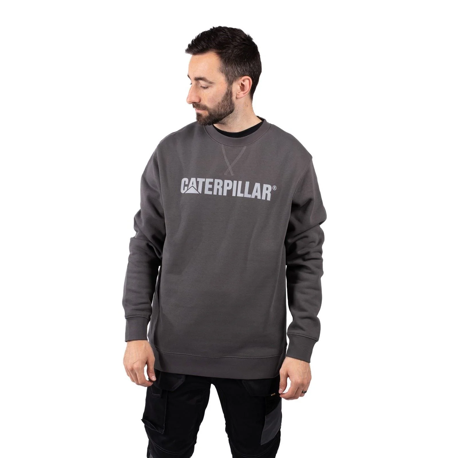 Caterpillar Men's Midweight Crewneck Sweatshirt in Magnet