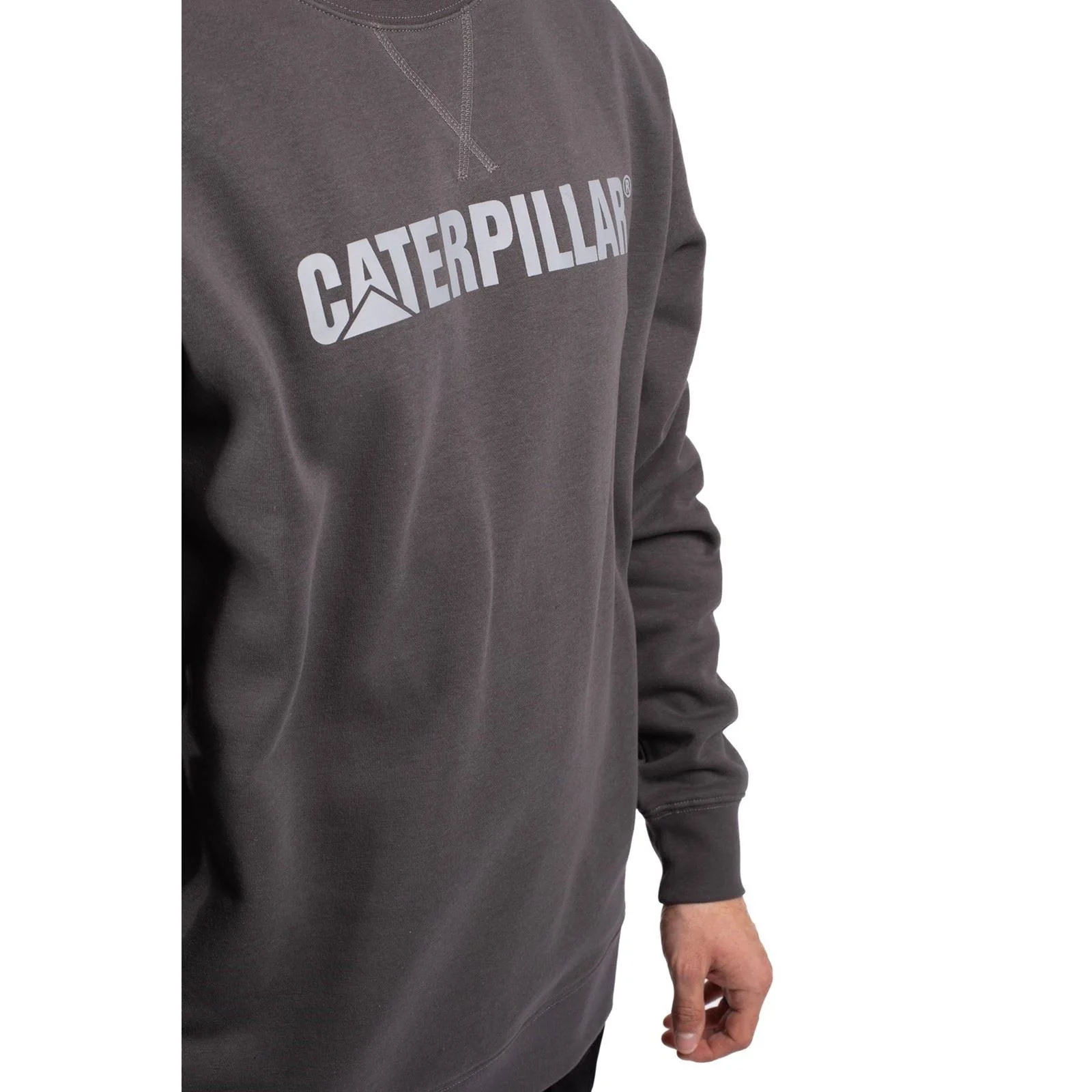 Caterpillar Men's Midweight Crewneck Sweatshirt in Magnet - Image 6