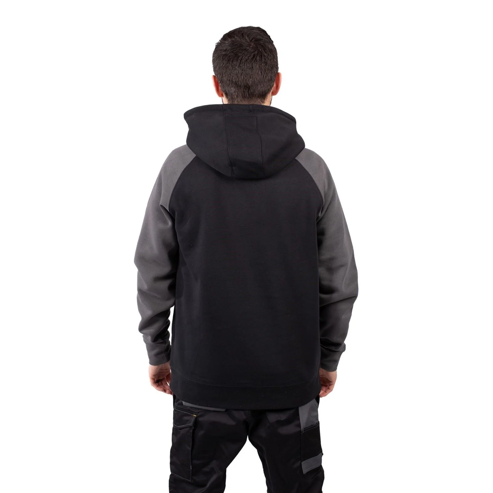 Caterpillar Men's Raglan Hooded Sweatshirt in Black/Magnet - Image 2