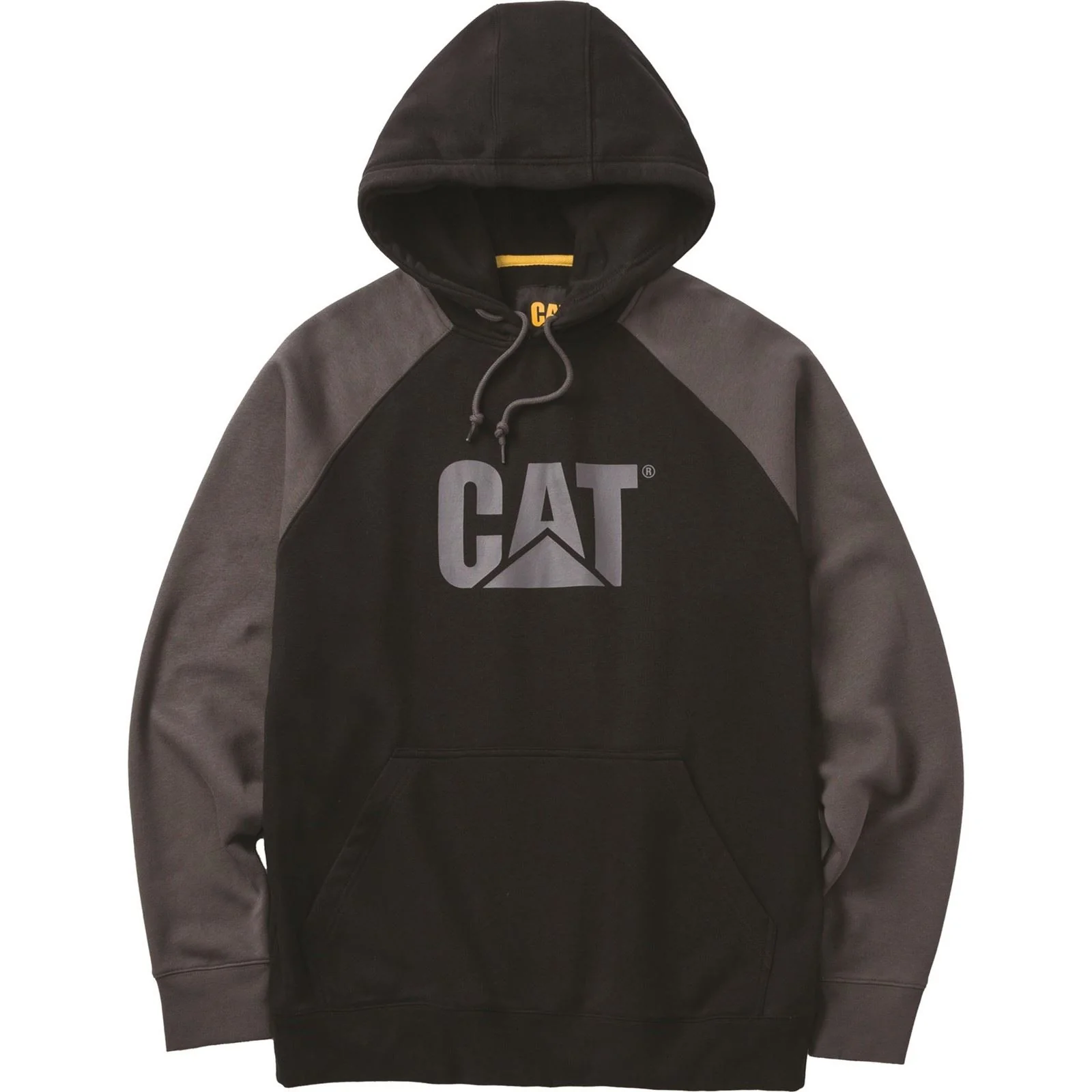 Caterpillar Men's Raglan Hooded Sweatshirt in Black/Magnet - Image 4
