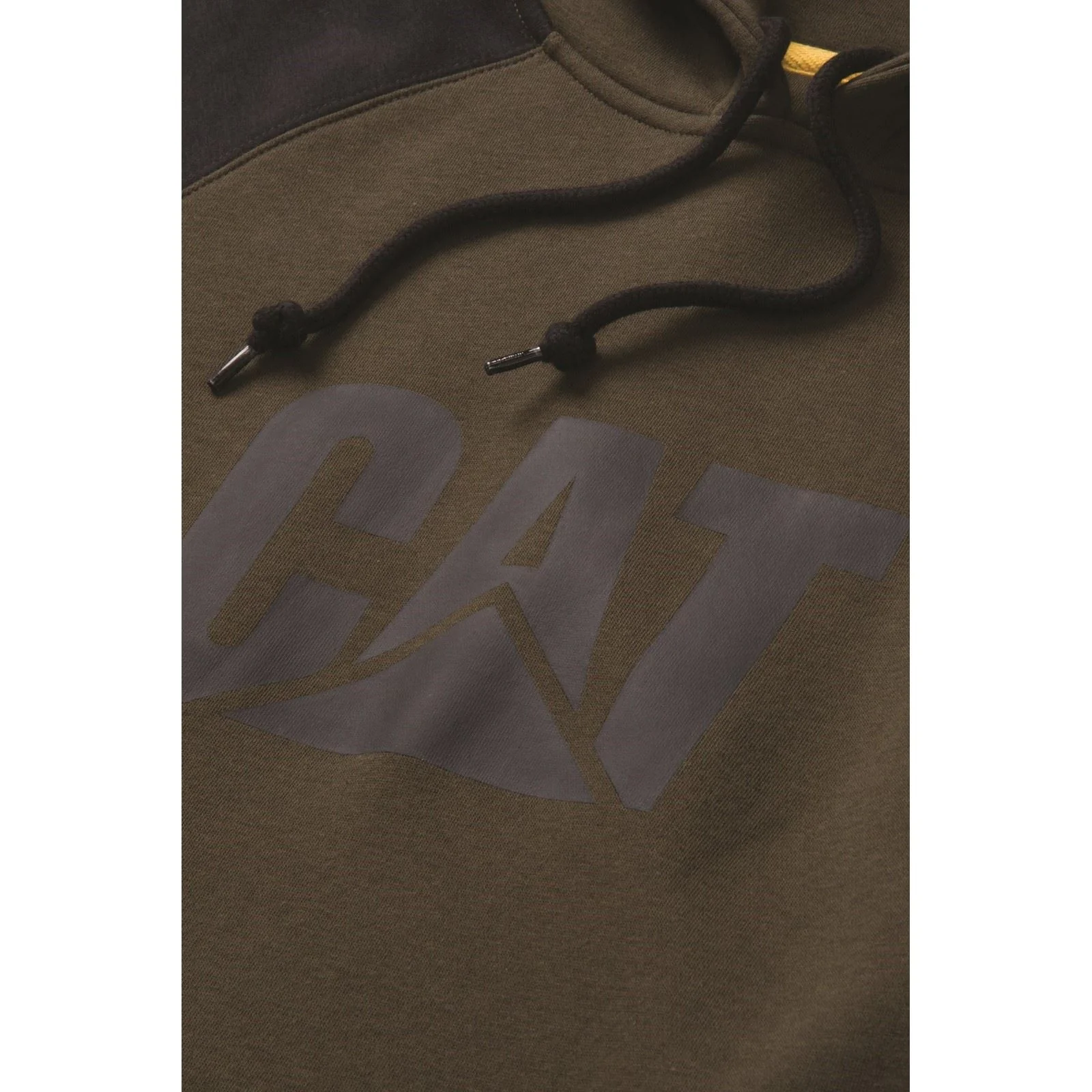 Caterpillar Men's Raglan Hooded Sweatshirt in Army Moss/Black - Image 6