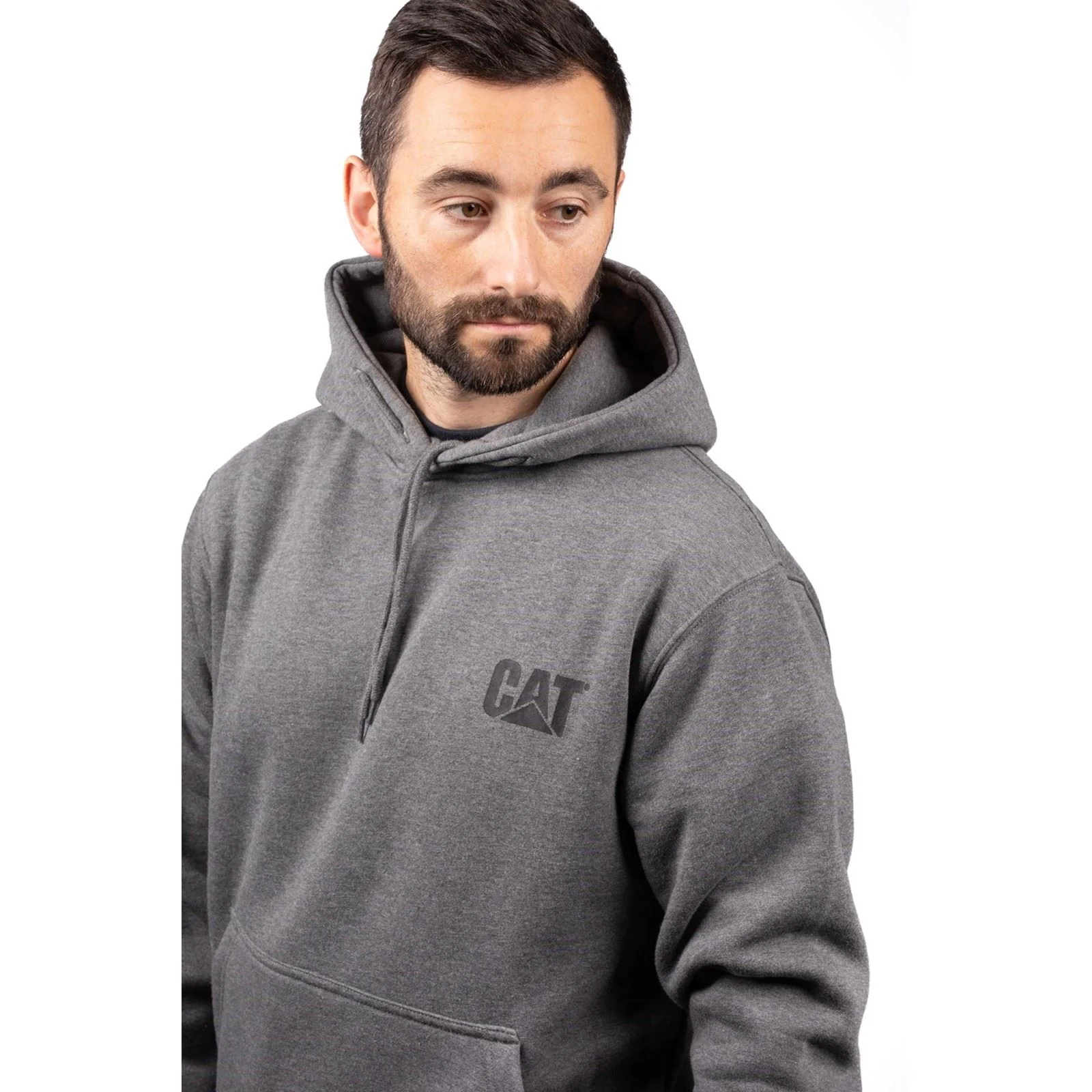 Caterpillar Men's Trademark Banner Hooded Sweatshirt in Dark Grey - Image 5