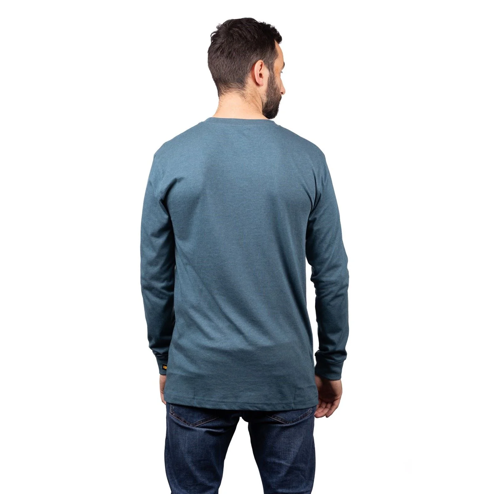 Caterpillar Men's Trademark Banner Long Sleeve T-Shirt in Teal - Image 2