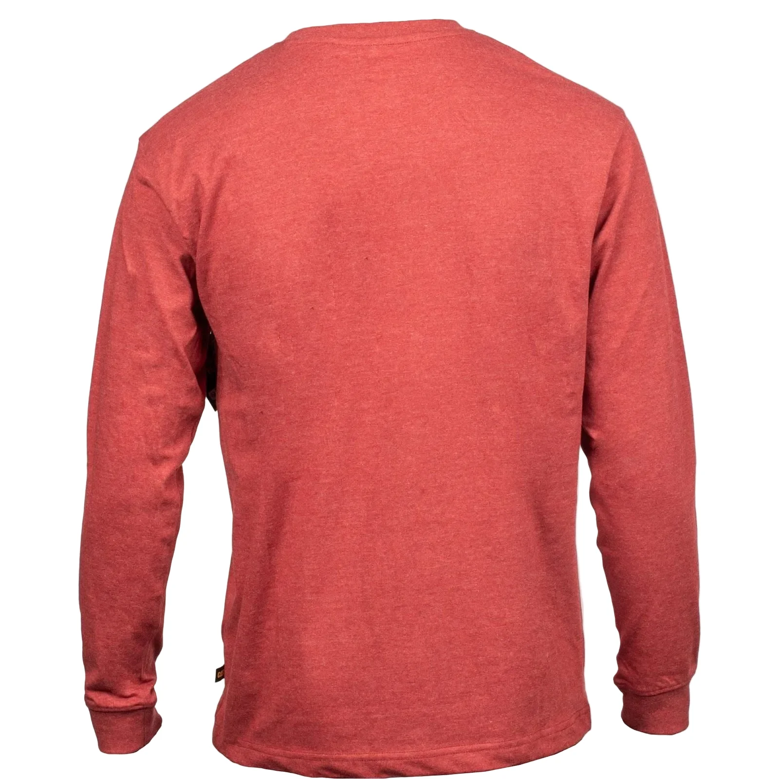Caterpillar Trademark Banner Long Sleeve Cotton Men's Red T-Shirt - Image 5