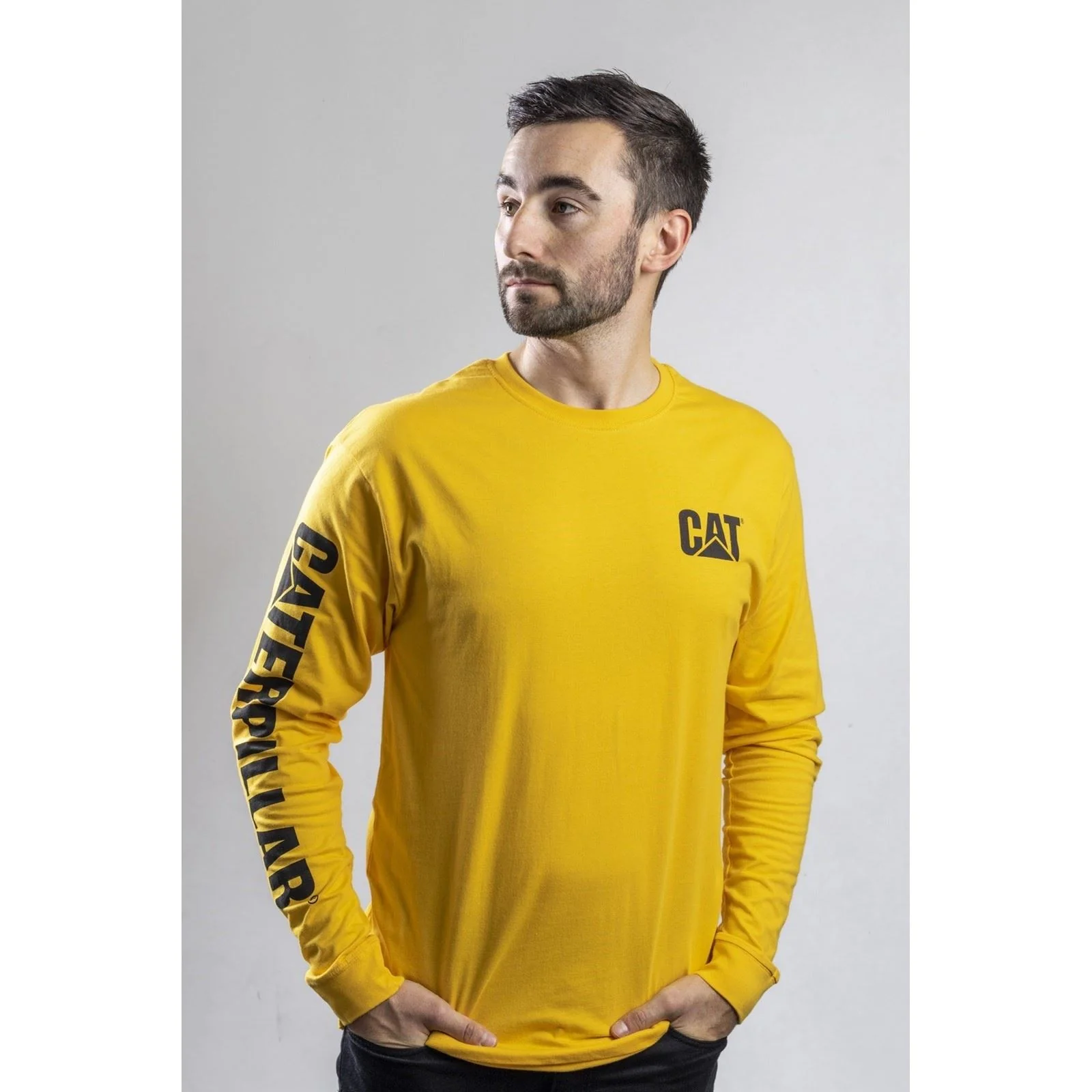 Caterpillar Men's Trademark Banner Long Sleeve T-Shirt in Yellow - Image 7