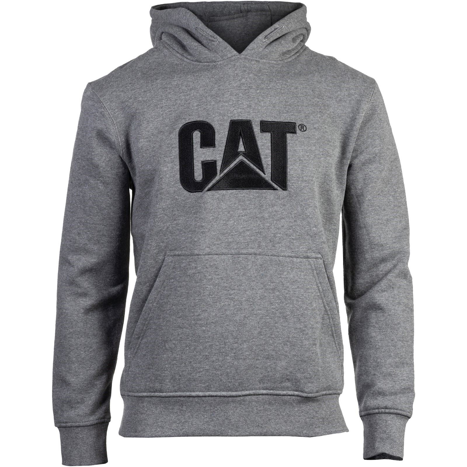 Caterpillar Men's Trademark Hooded Sweatshirt in Heather Grey