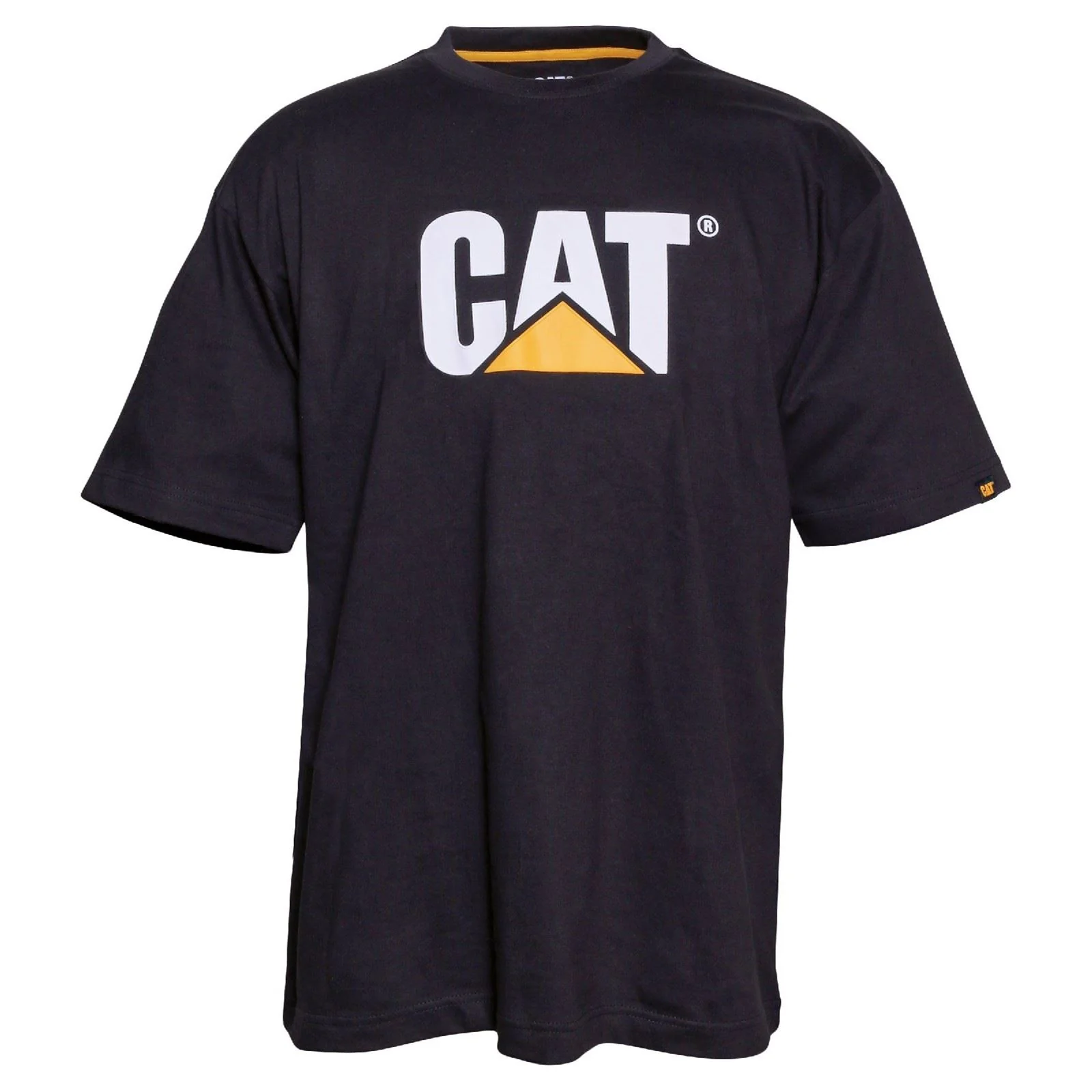 Caterpillar Trademark Logo Cotton Men's Black T-Shirt - Image 4