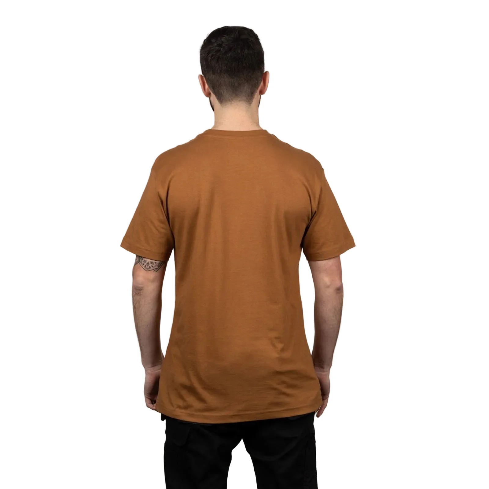 Caterpillar Trademark Logo Cotton Men's Bronze T-Shirt - Image 2